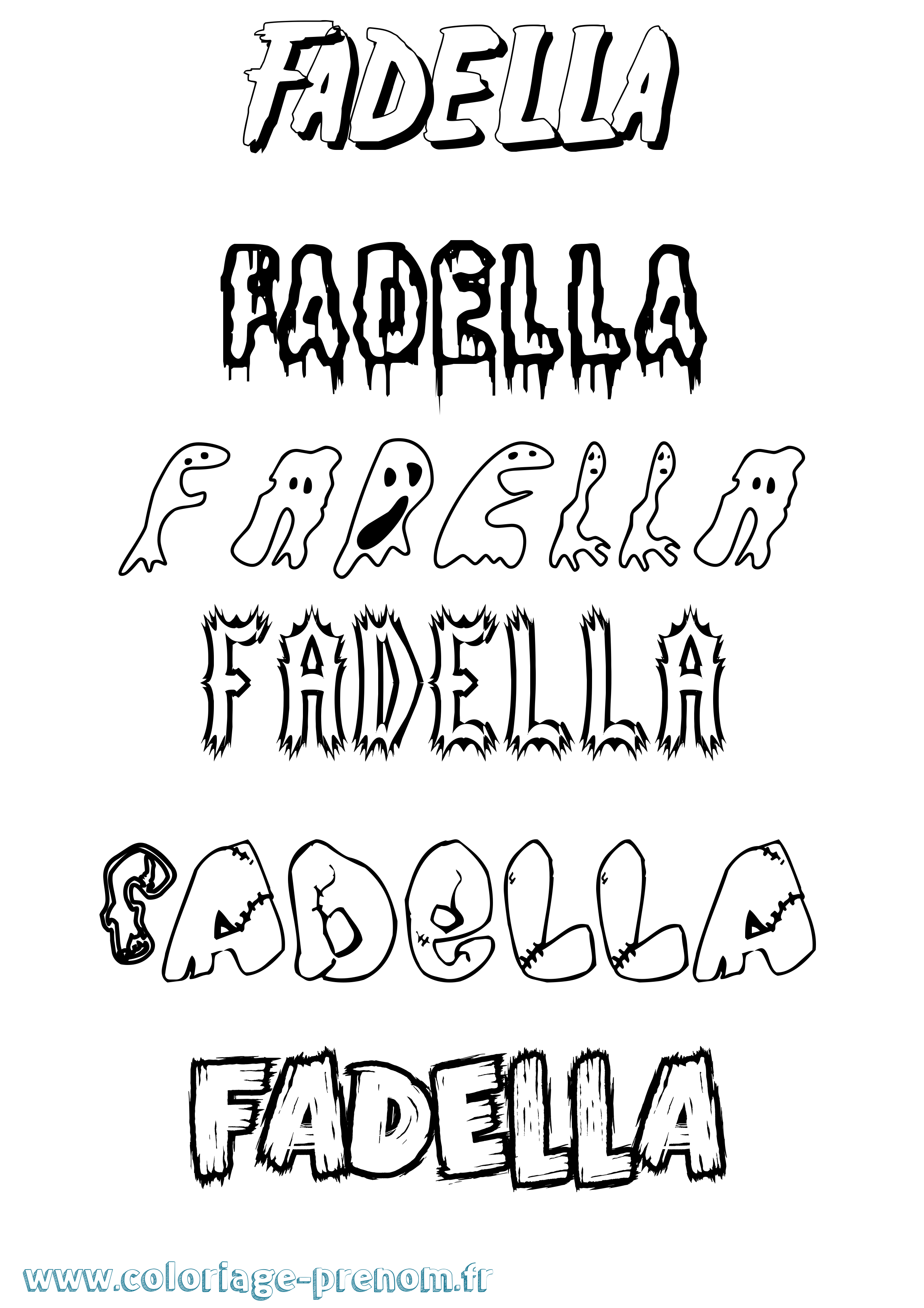 Coloriage prénom Fadella Frisson