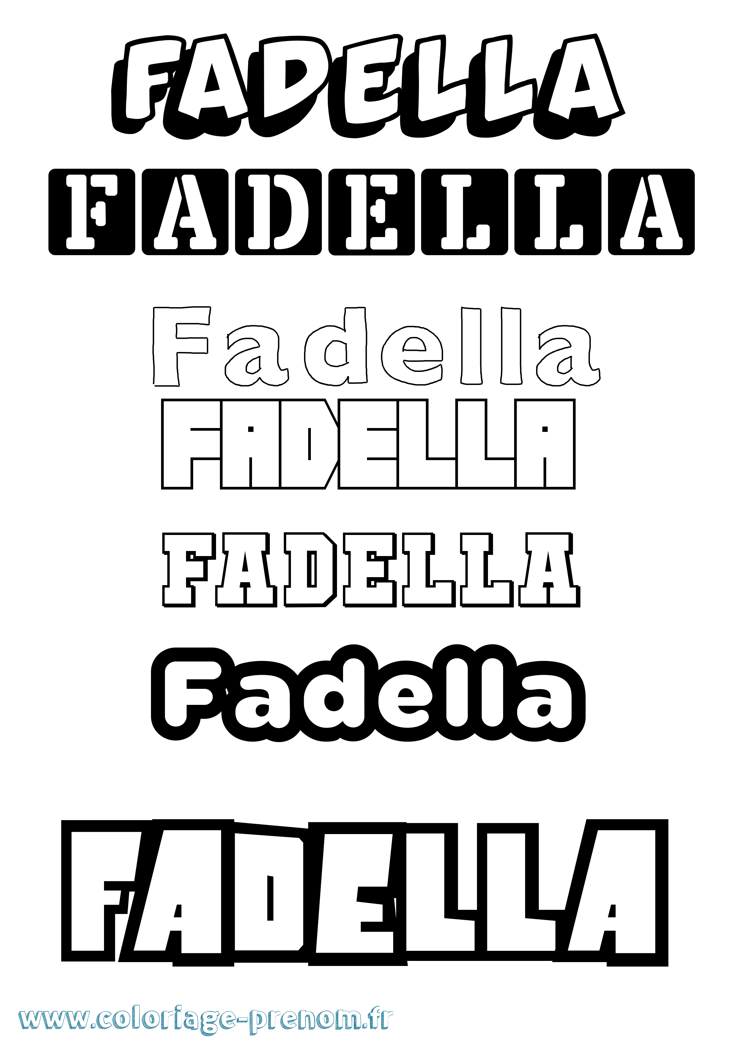 Coloriage prénom Fadella Simple