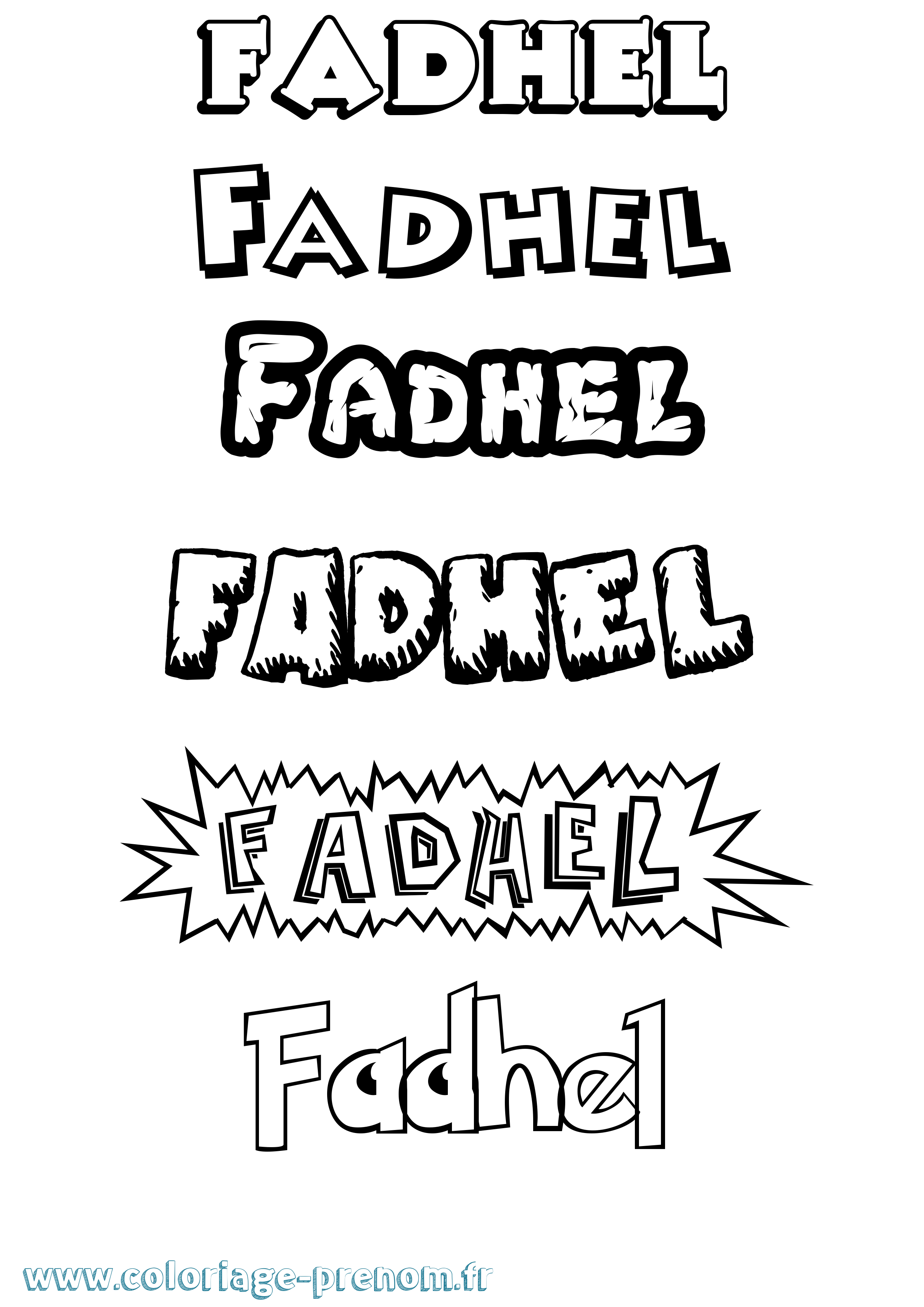 Coloriage Fadhel Dessin Animé Coloriage prénom Fadhel Dessin Animé