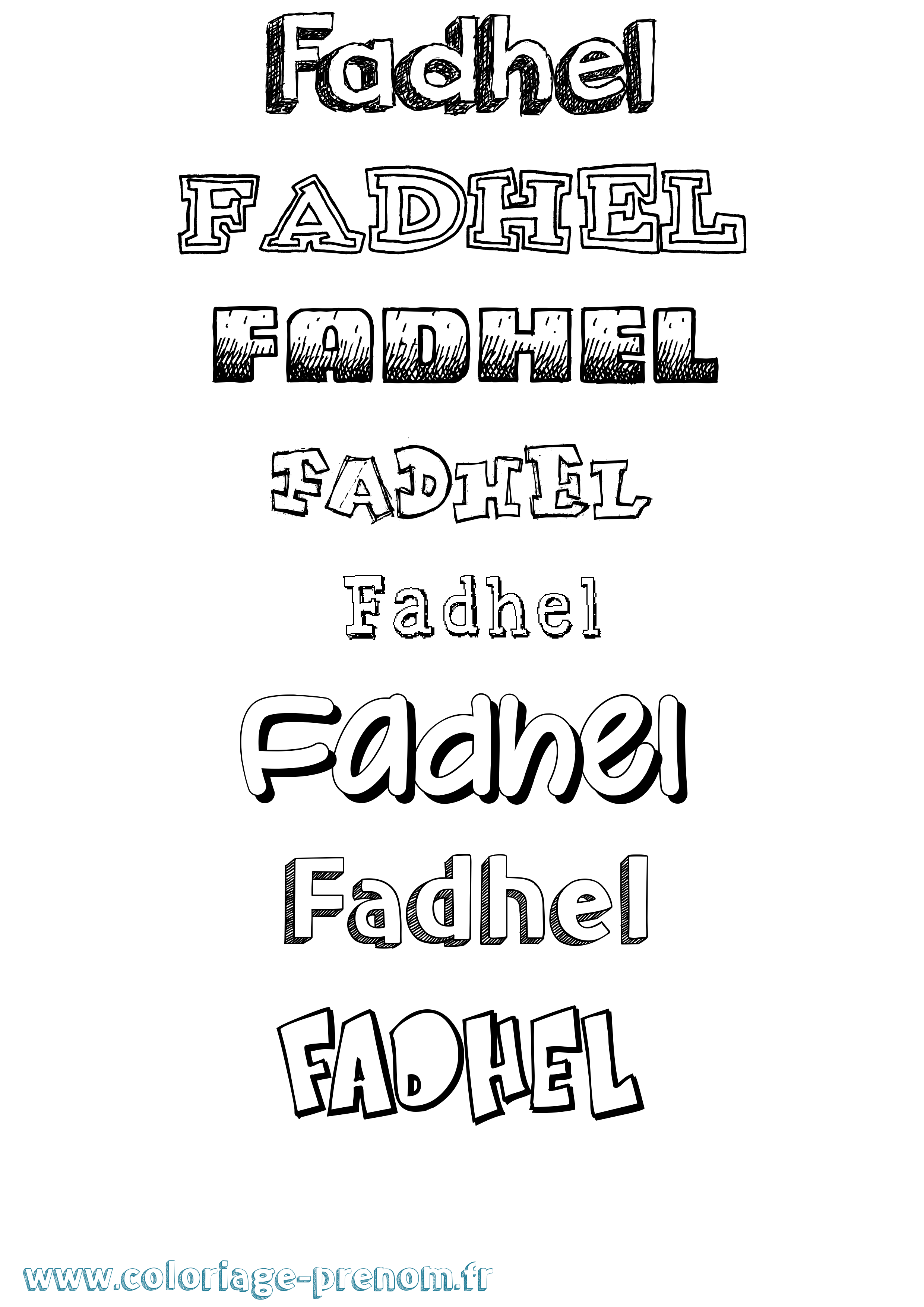 Coloriage Fadhel Dessiné Coloriage prénom Fadhel Dessiné