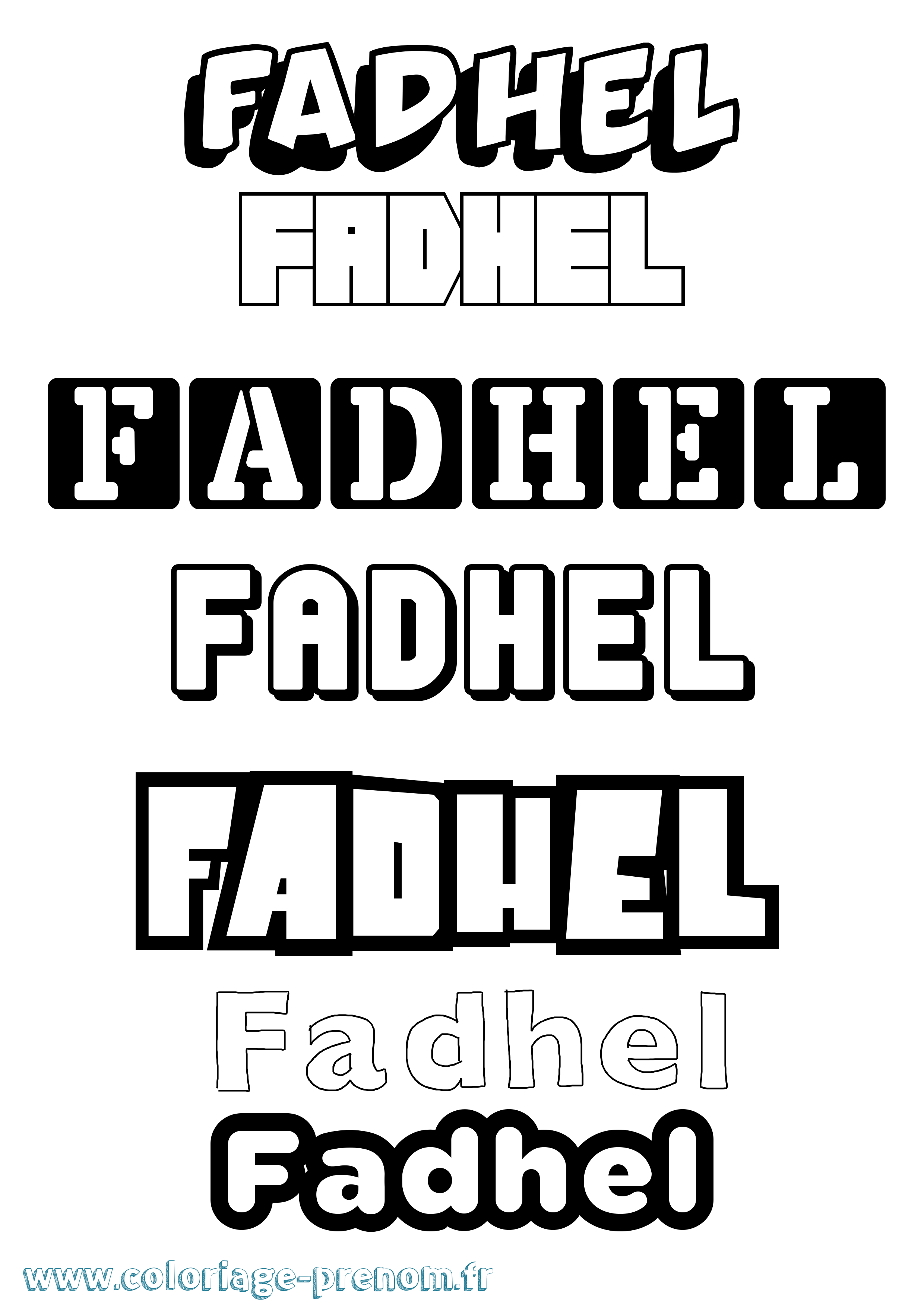Coloriage Fadhel Simple Coloriage prénom Fadhel Simple