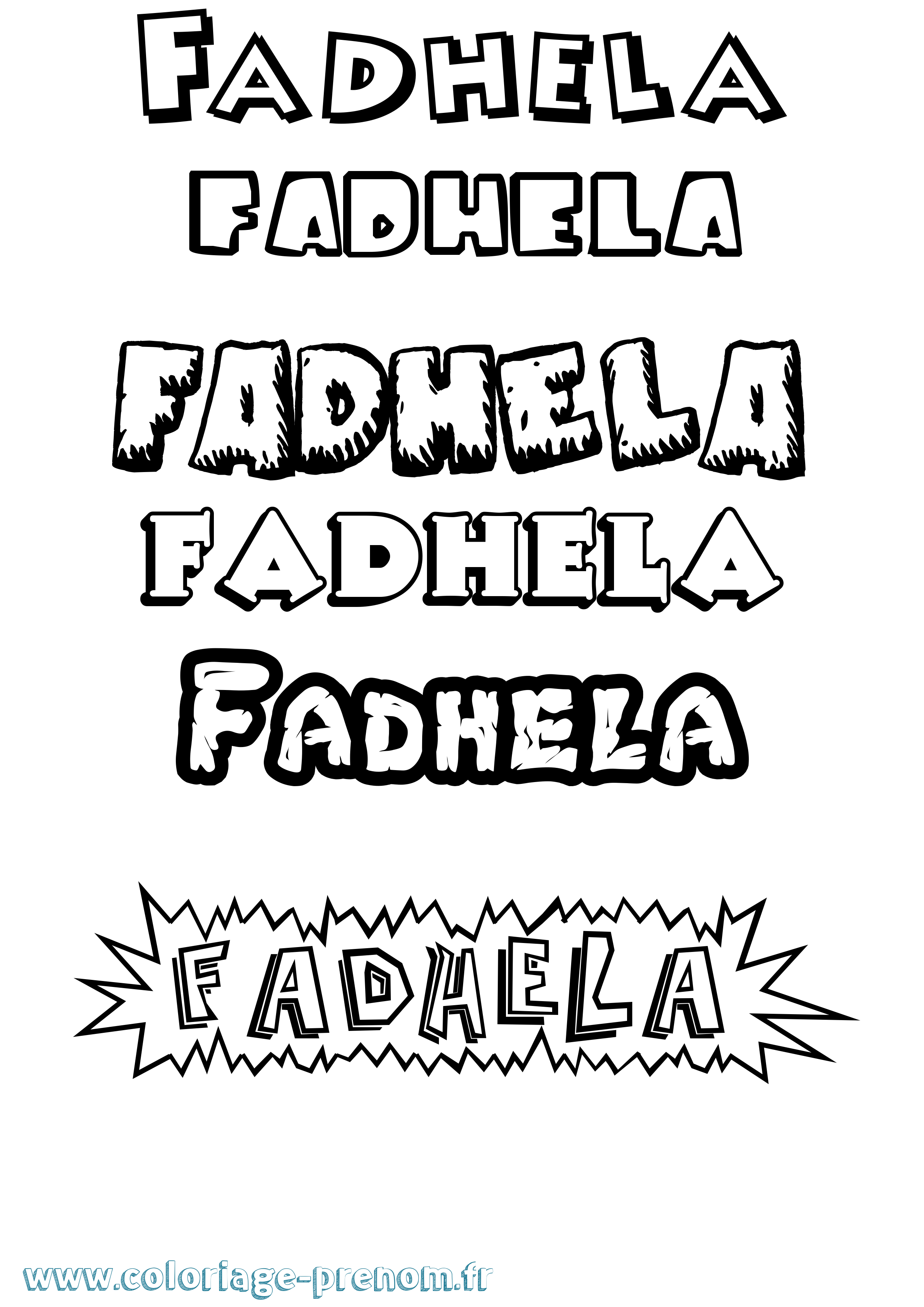 Coloriage Fadhela Dessin Animé Coloriage prénom Fadhela Dessin Animé