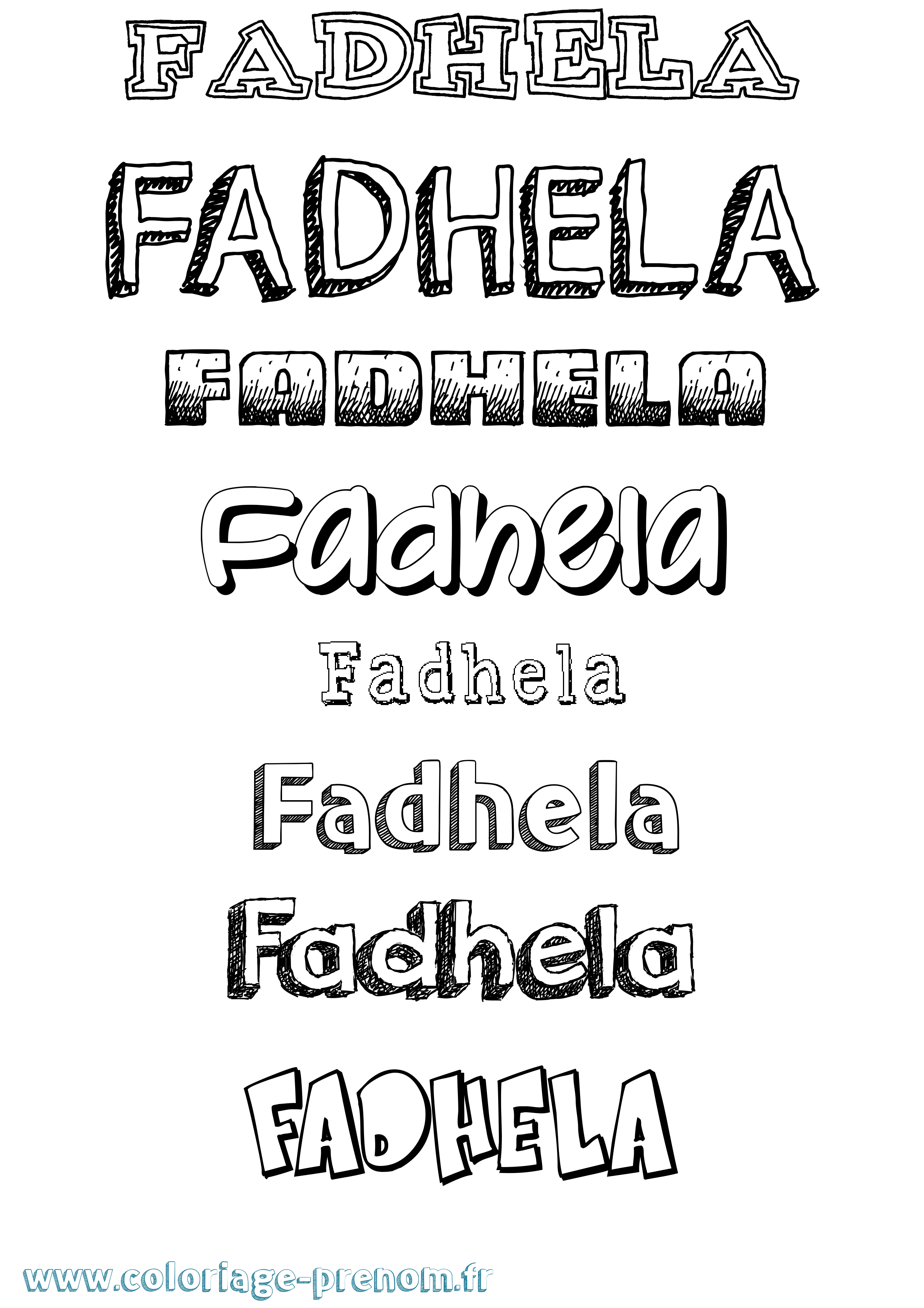 Coloriage Fadhela Dessiné Coloriage prénom Fadhela Dessiné