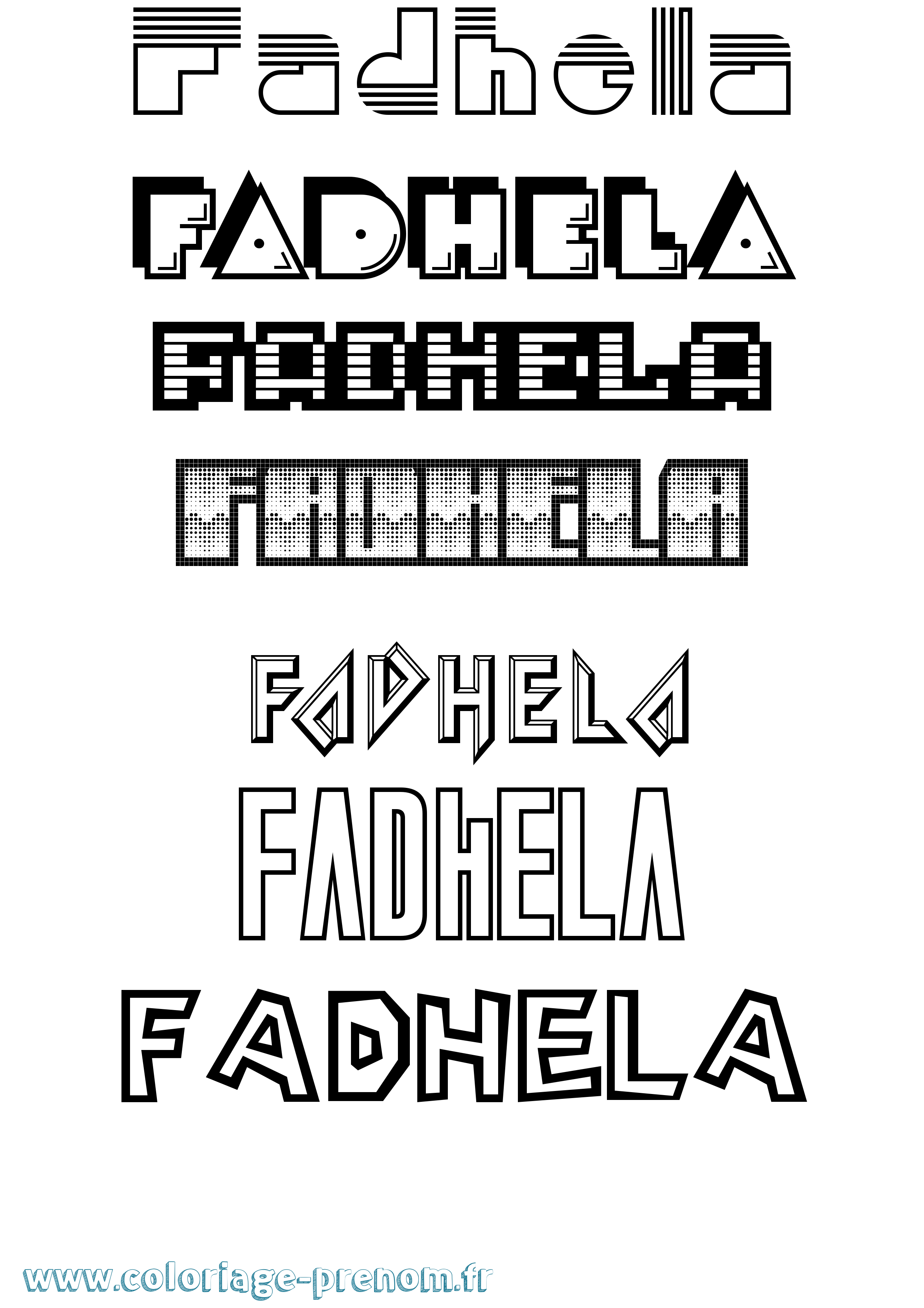 Coloriage Fadhela Jeux Vidéos Coloriage prénom Fadhela Jeux Vidéos