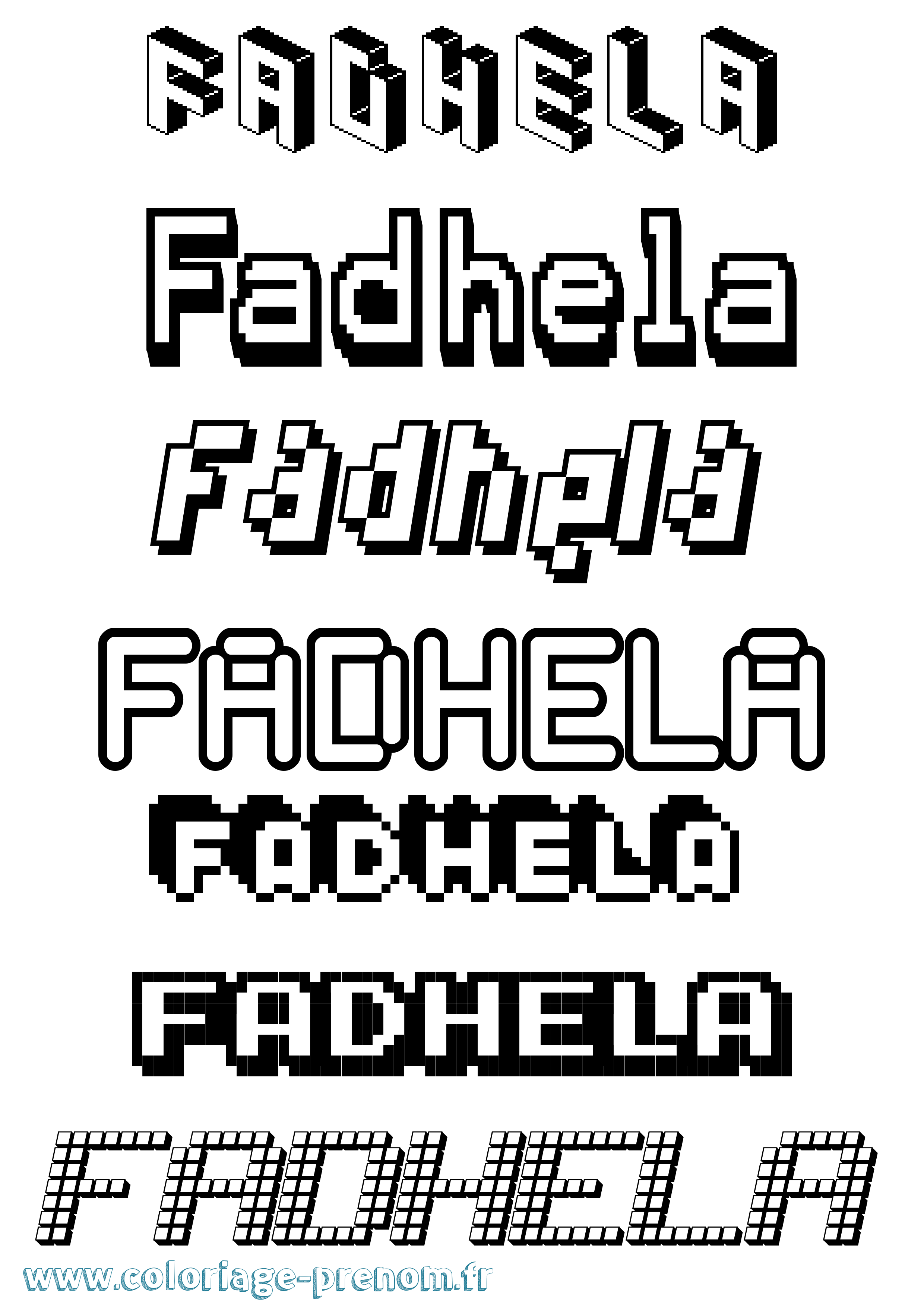 Coloriage Fadhela Pixel Coloriage prénom Fadhela Pixel