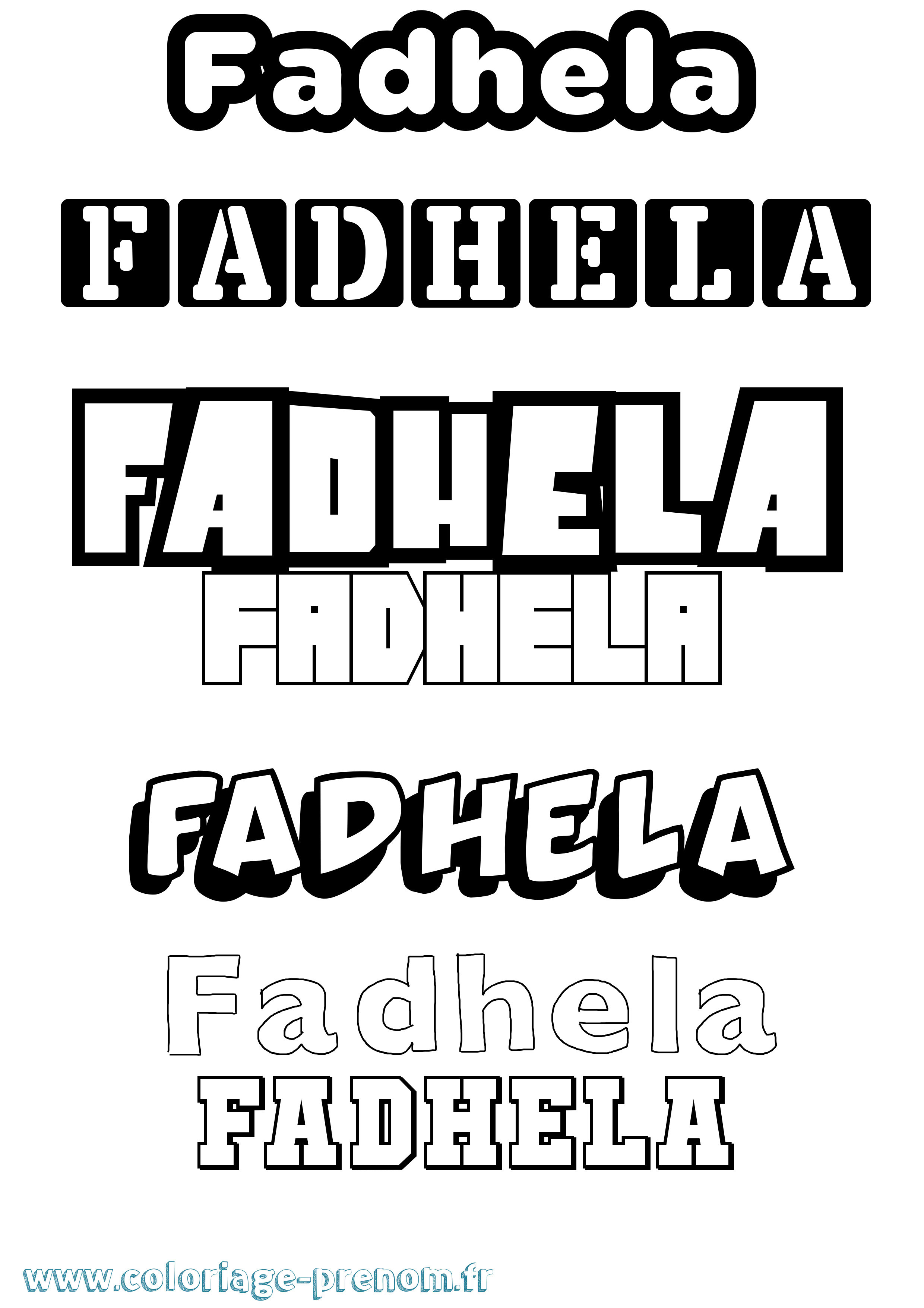 Coloriage Fadhela Simple Coloriage prénom Fadhela Simple