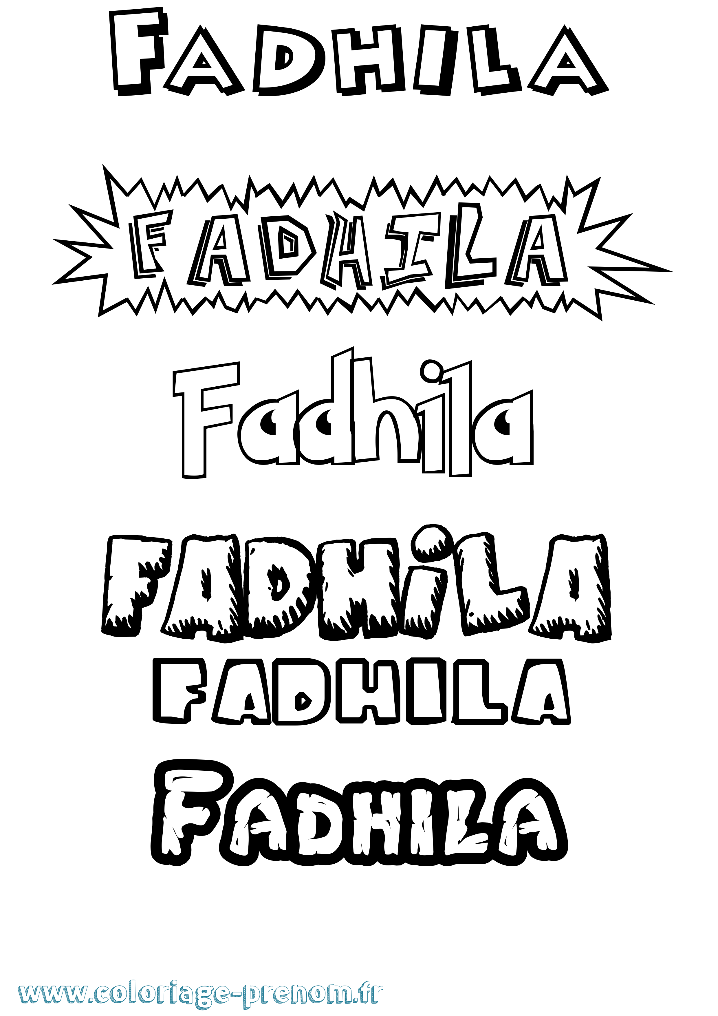Coloriage Fadhila Dessin Animé Coloriage prénom Fadhila Dessin Animé