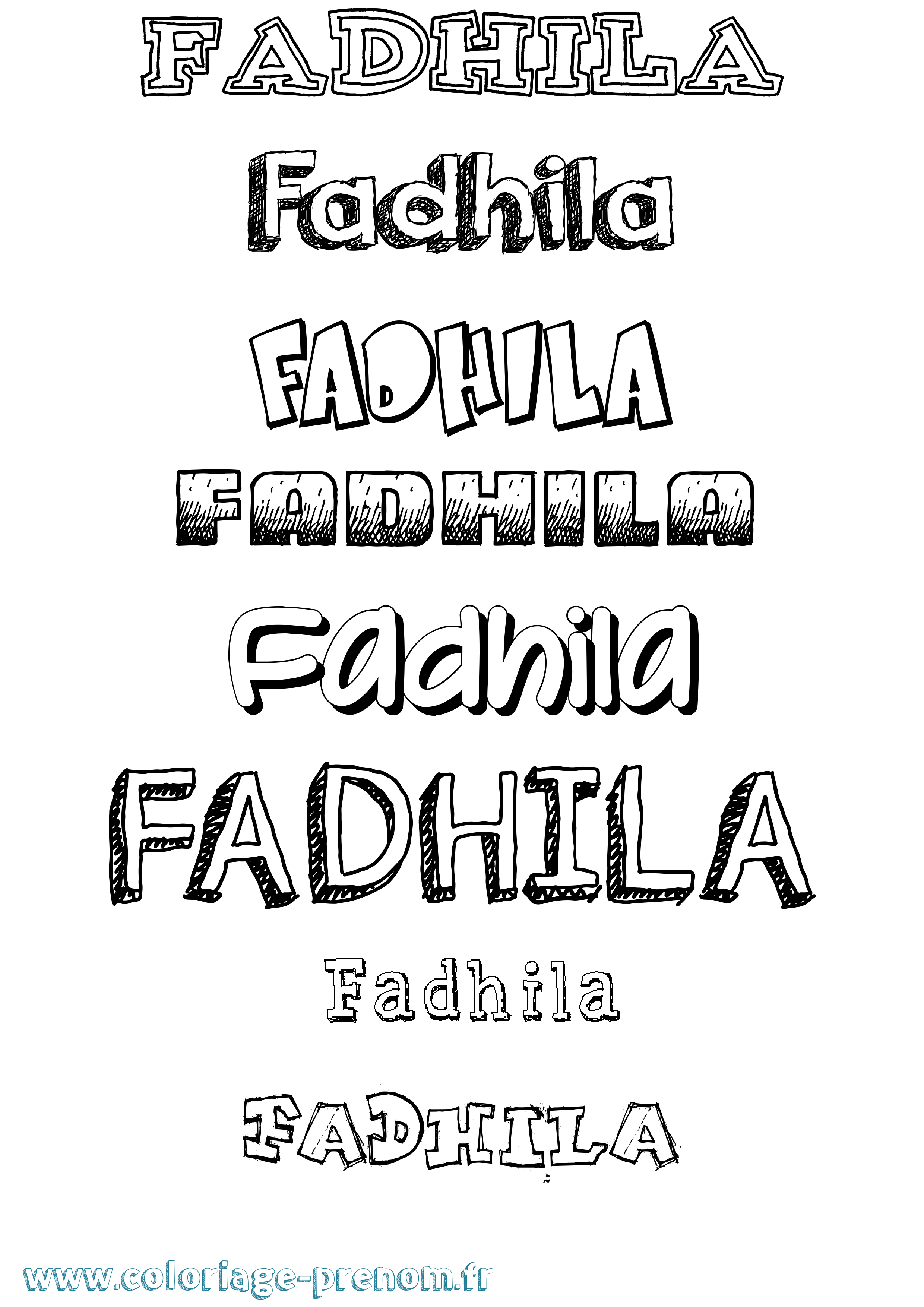 Coloriage Fadhila Dessiné Coloriage prénom Fadhila Dessiné