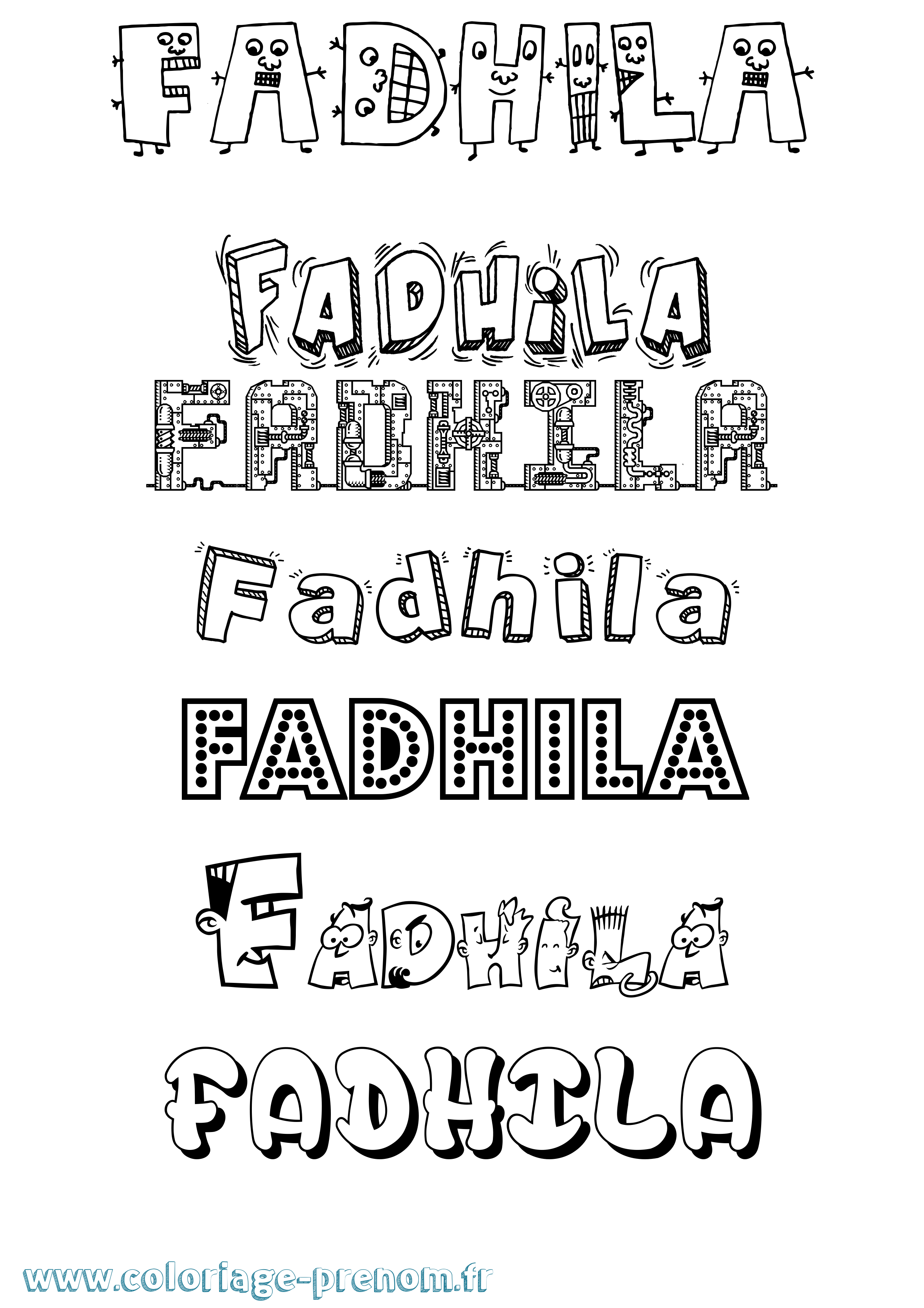 Coloriage Fadhila Fun Coloriage prénom Fadhila Fun