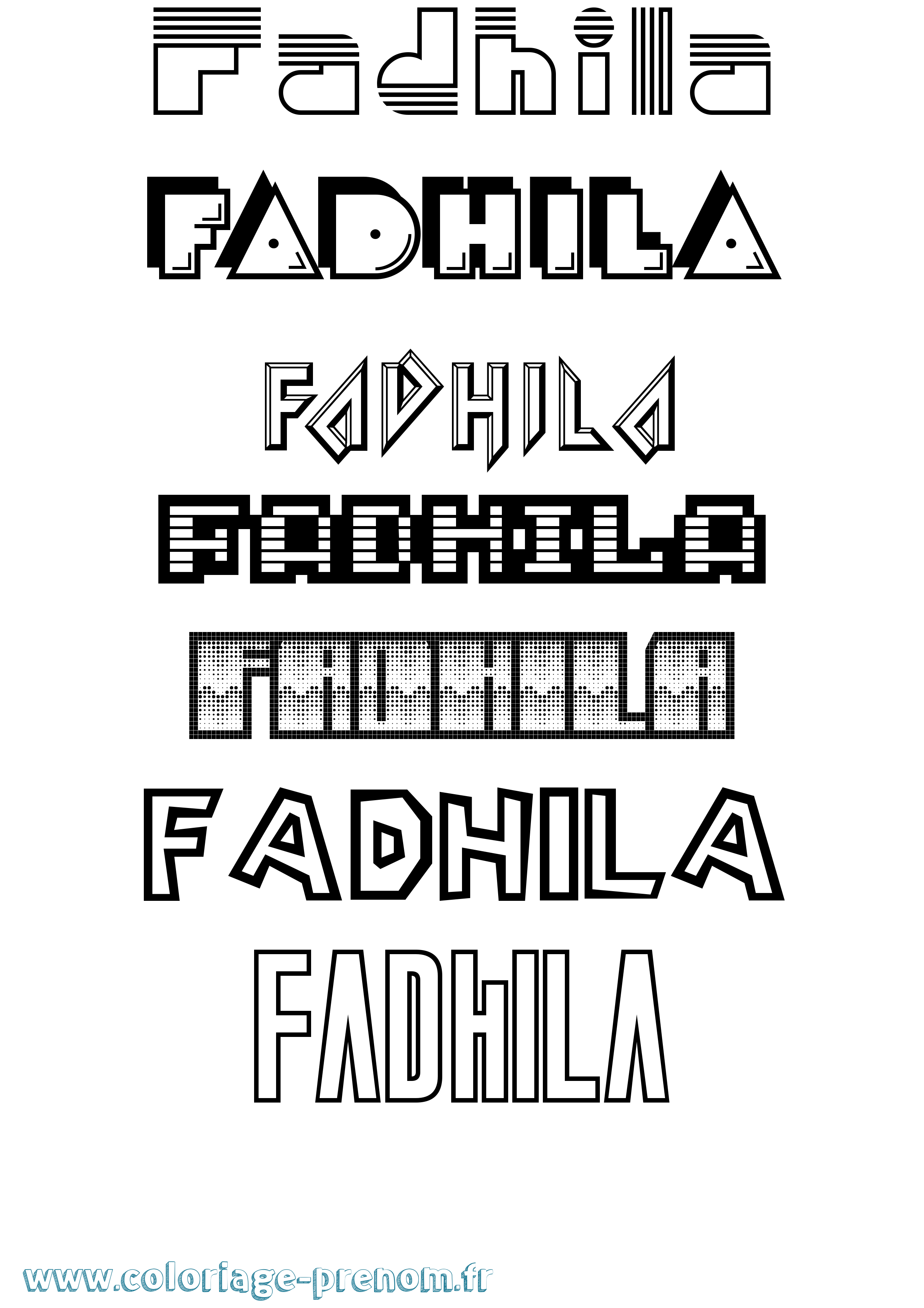 Coloriage Fadhila Jeux Vidéos Coloriage prénom Fadhila Jeux Vidéos