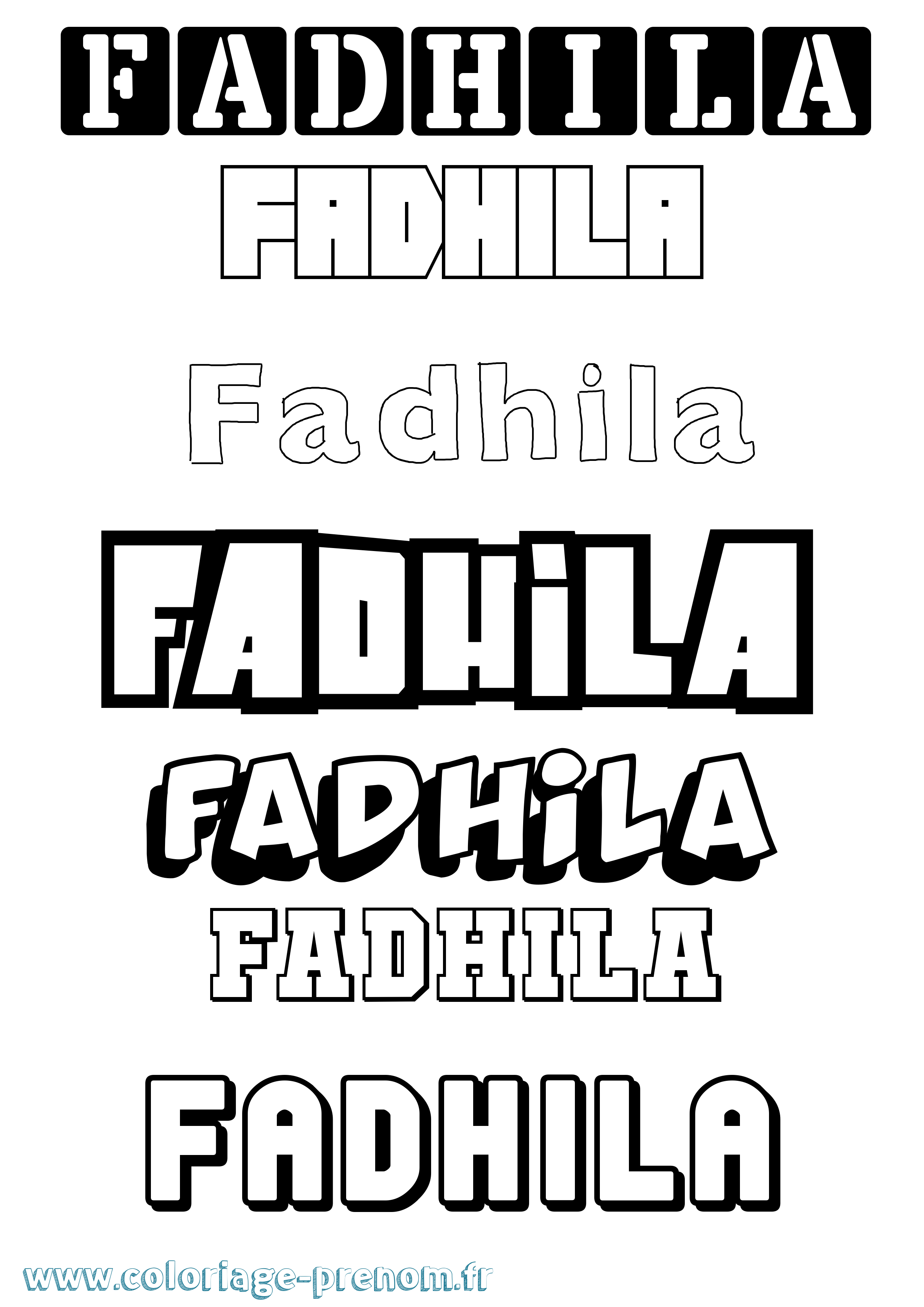Coloriage Fadhila Simple Coloriage prénom Fadhila Simple