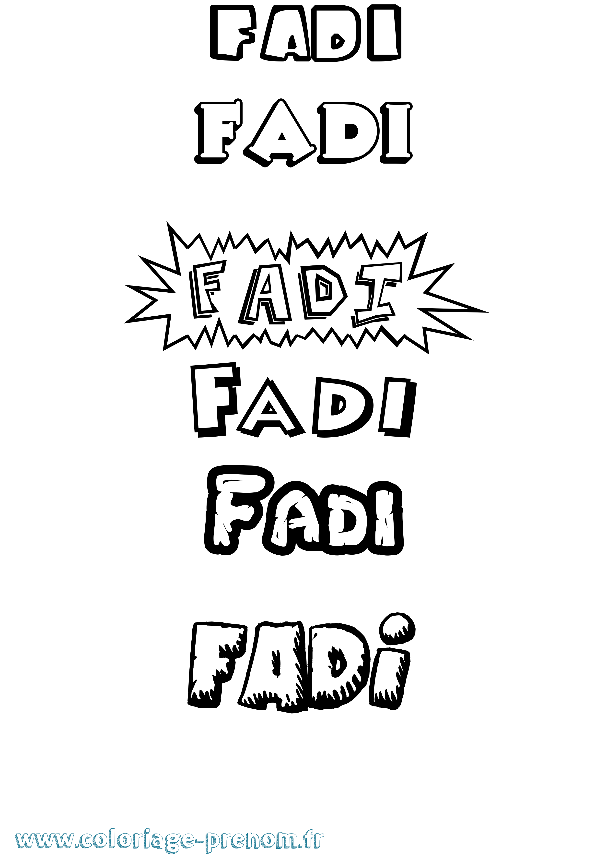 Coloriage prénom Fadi Dessin Animé