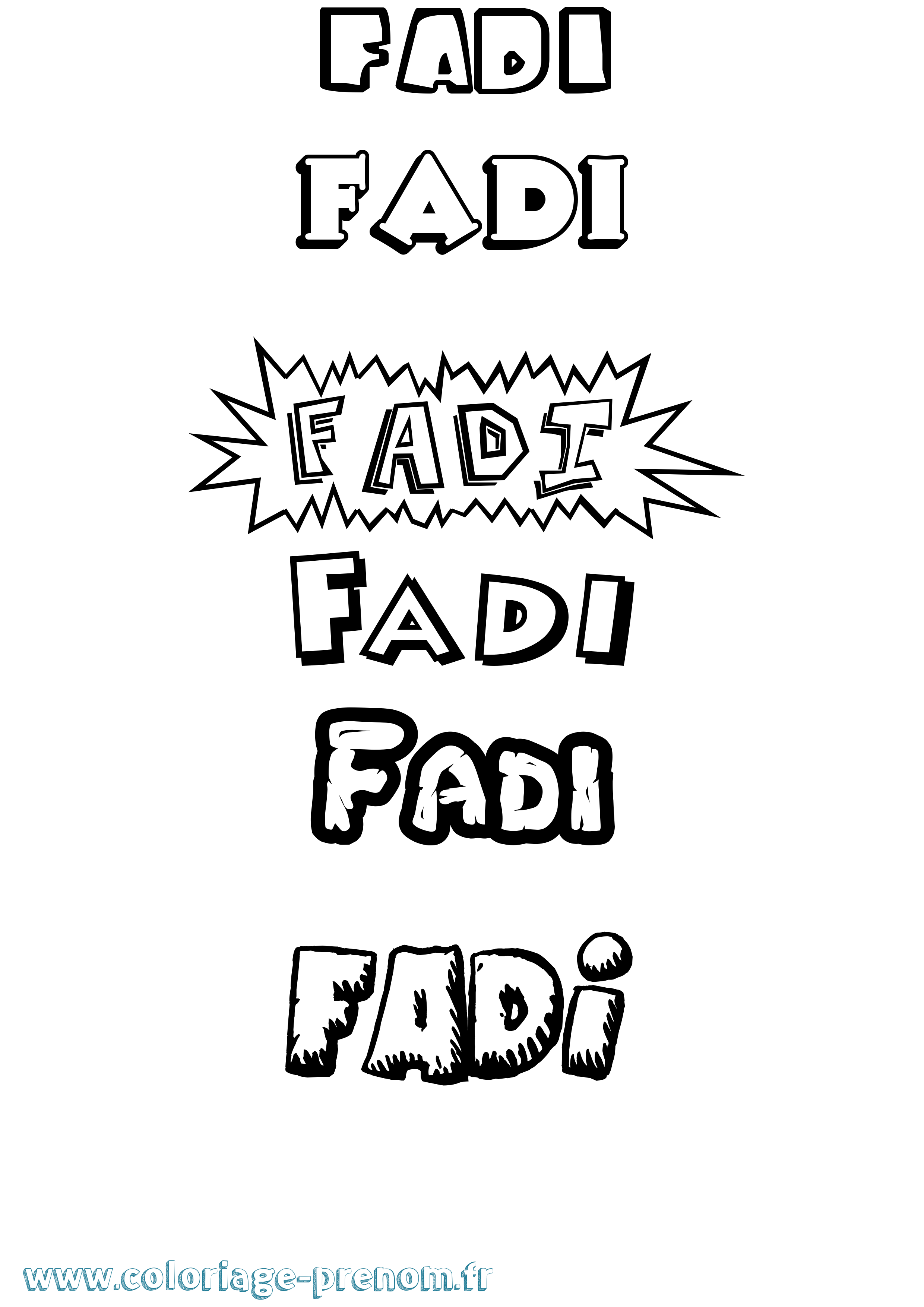 Coloriage Fadi Dessin Animé Coloriage prénom Fadi Dessin Animé