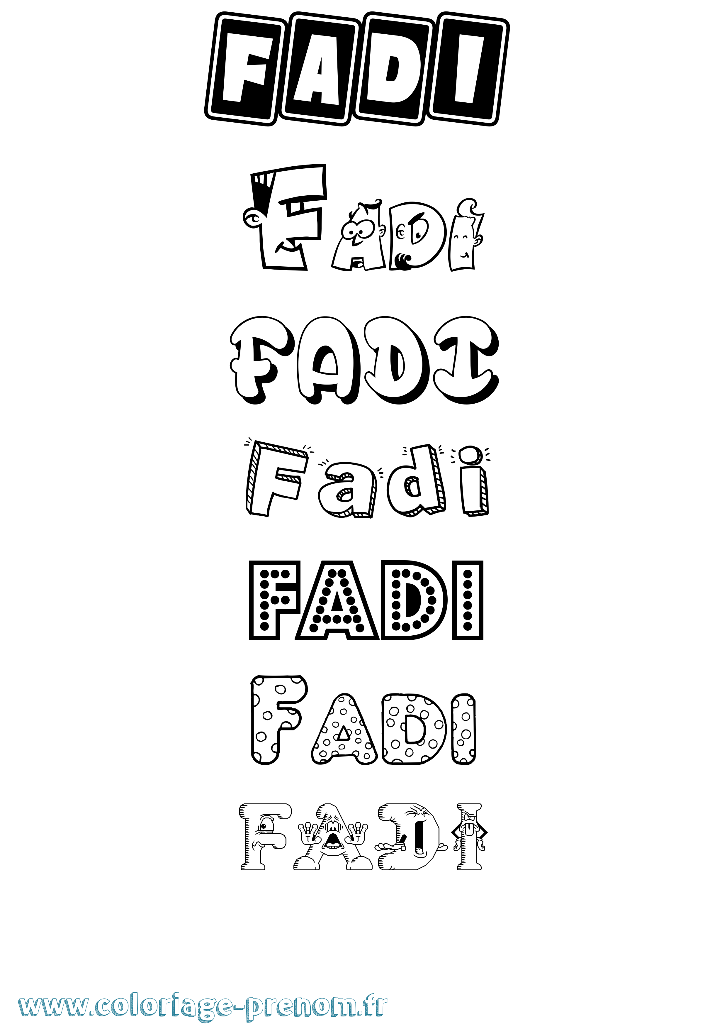 Coloriage Fadi Fun Coloriage prénom Fadi Fun