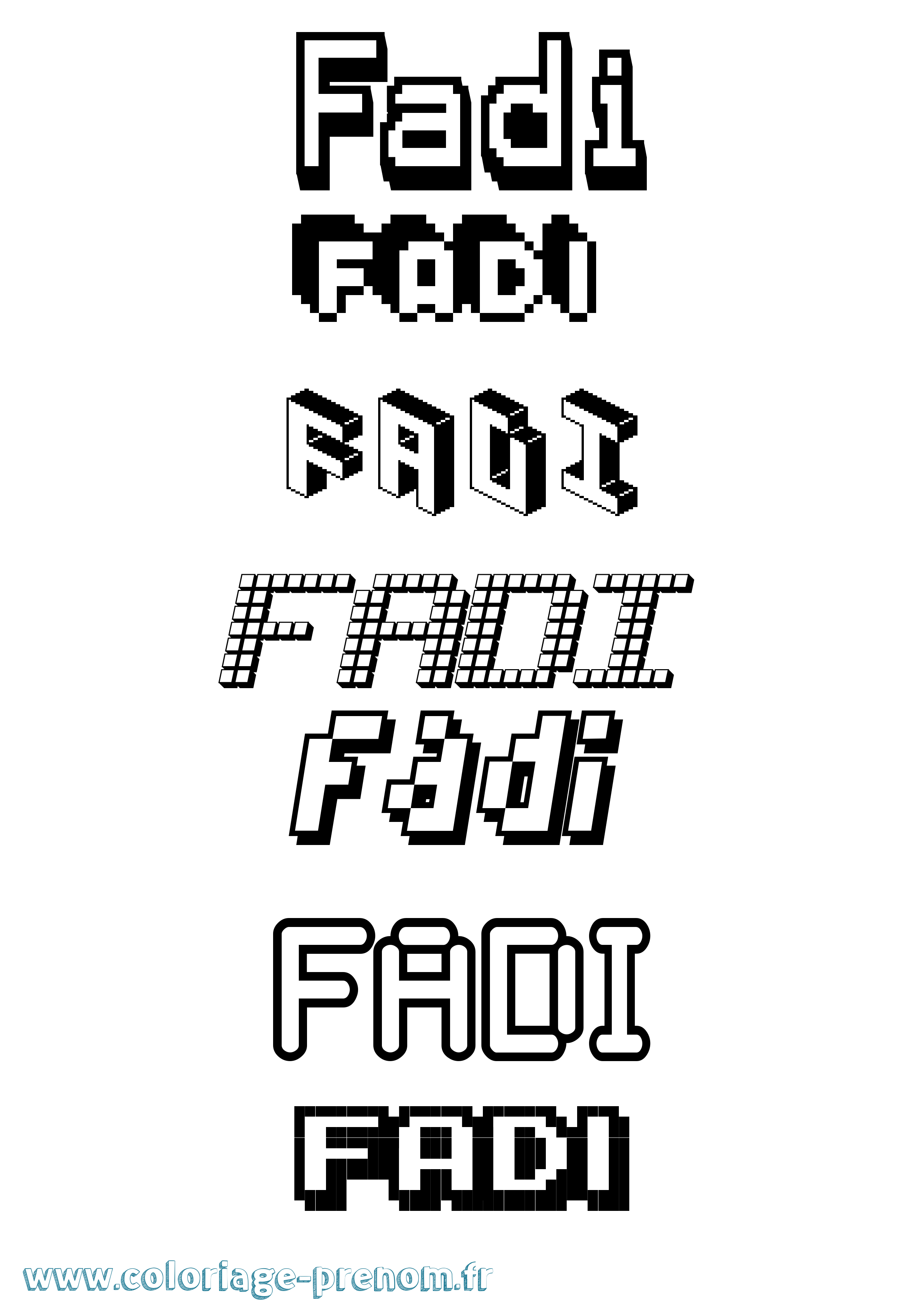 Coloriage Fadi Pixel Coloriage prénom Fadi Pixel