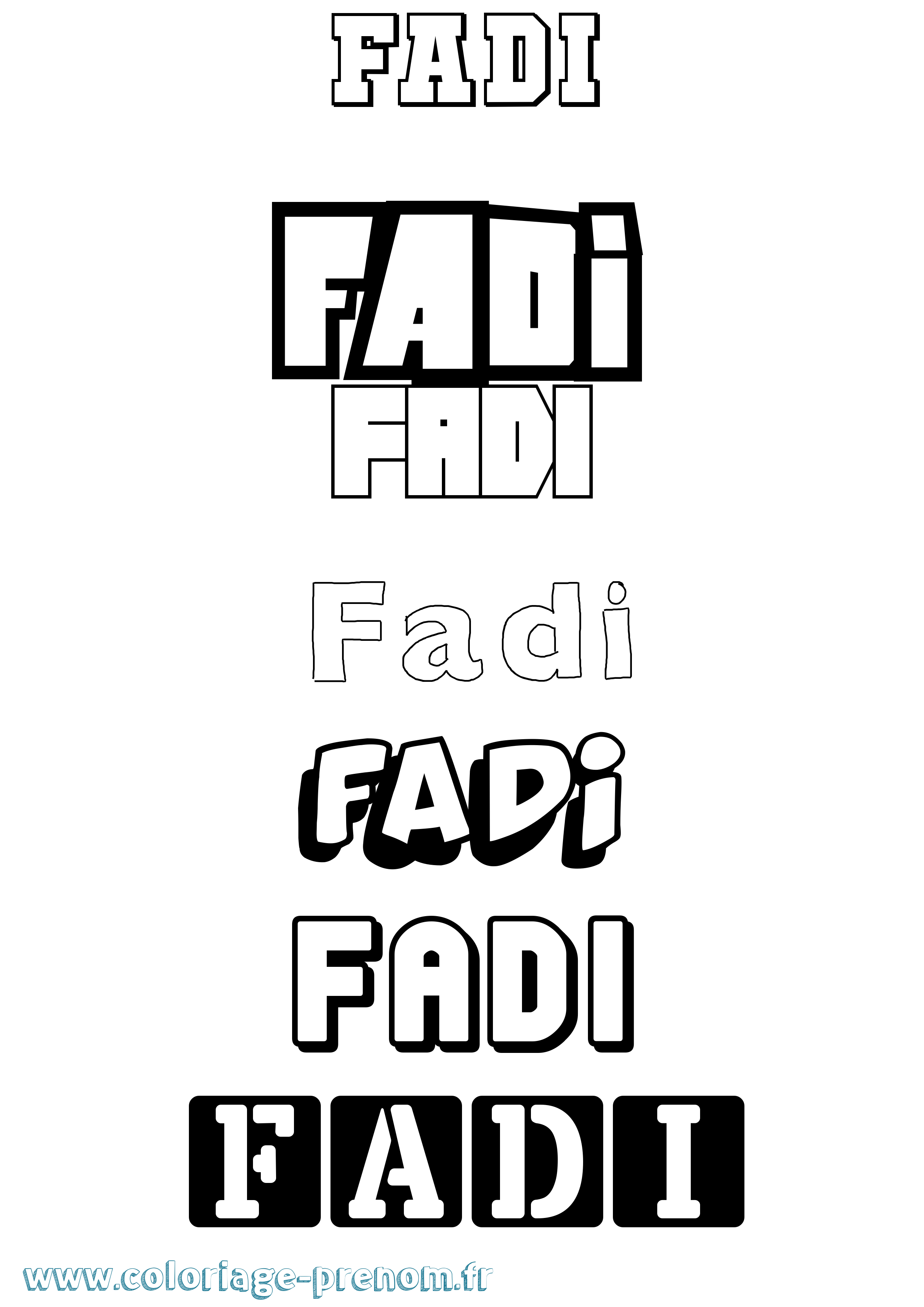 Coloriage Fadi Simple Coloriage prénom Fadi Simple