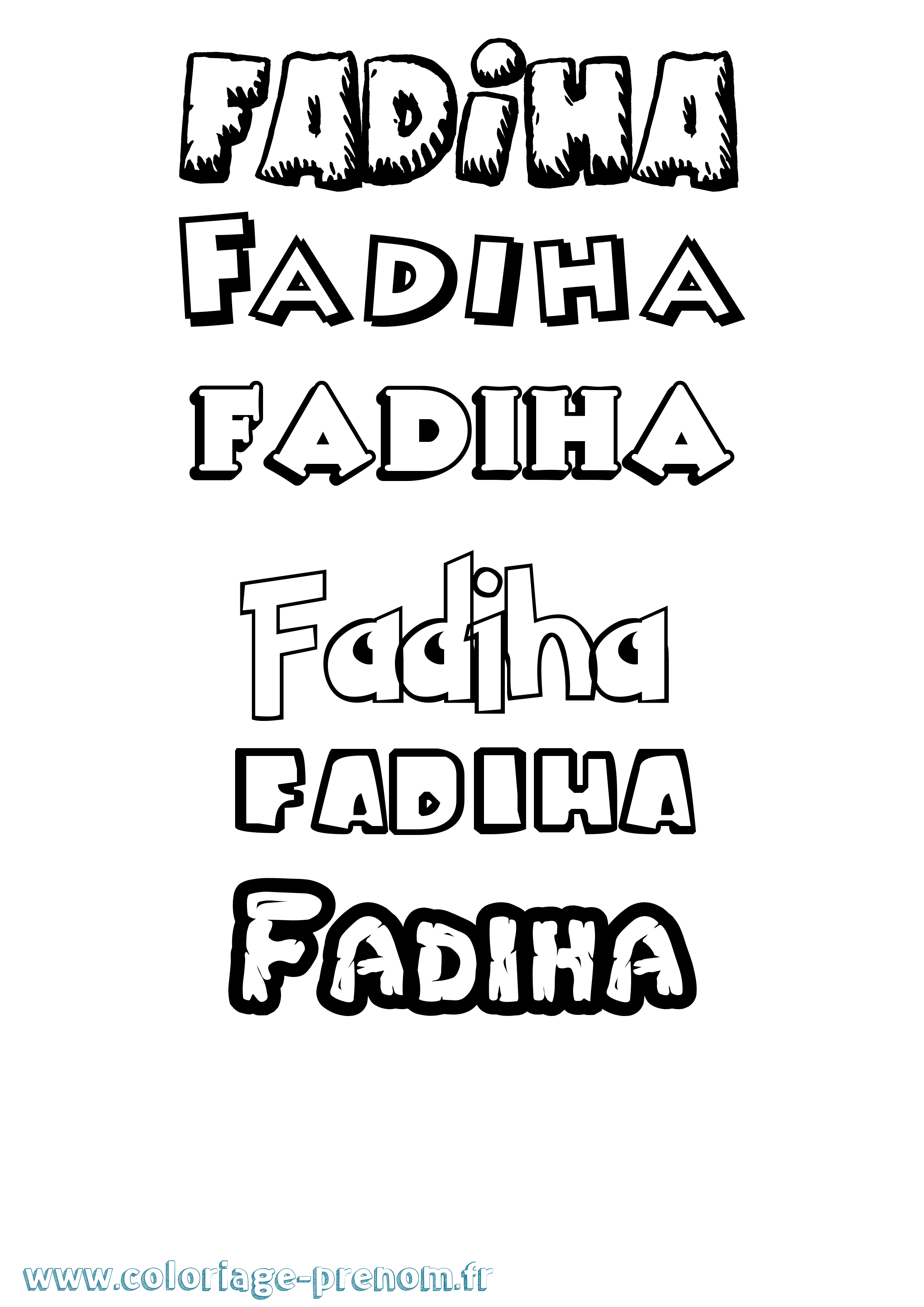Coloriage prénom Fadiha Dessin Animé