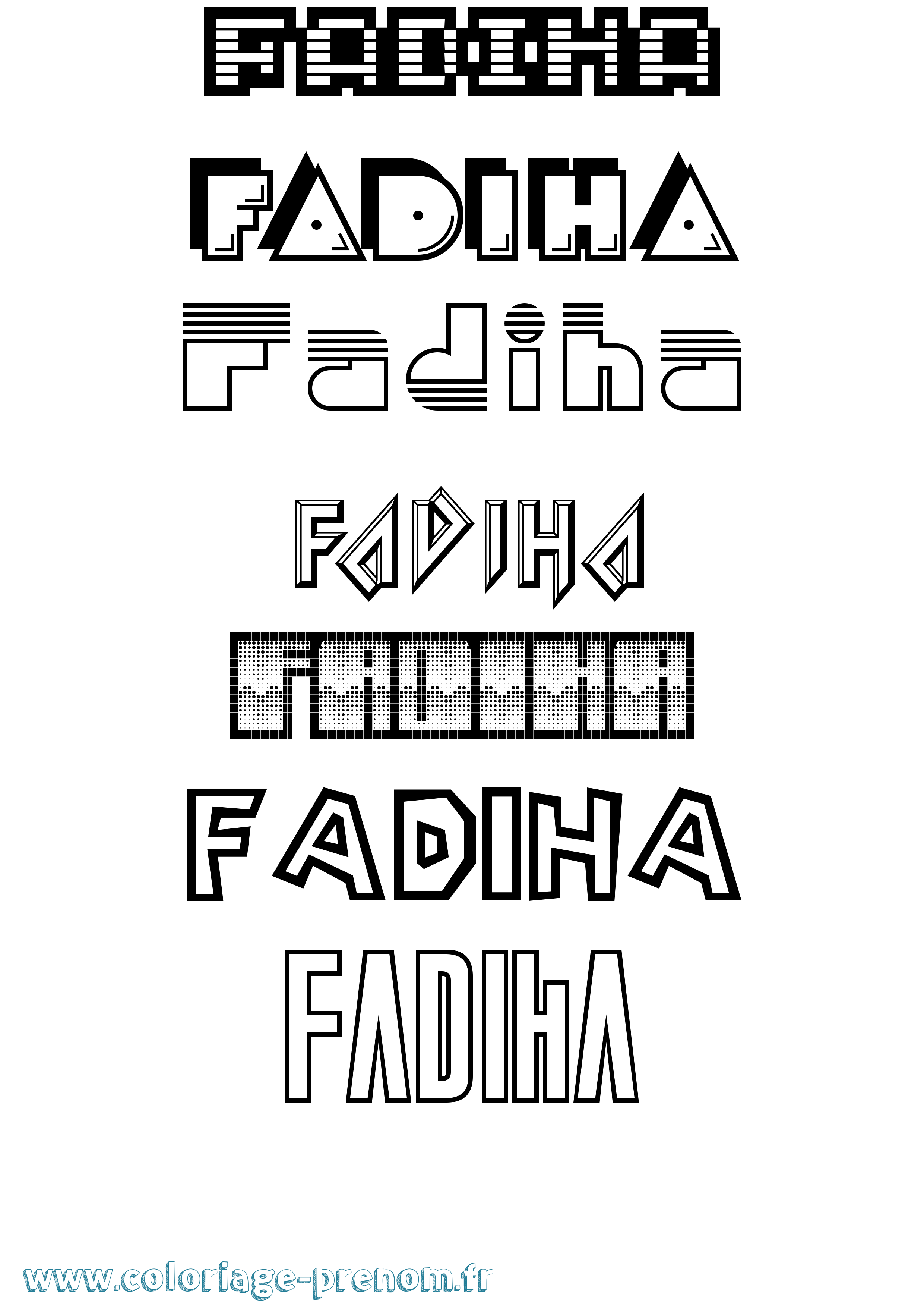 Coloriage prénom Fadiha Jeux Vidéos