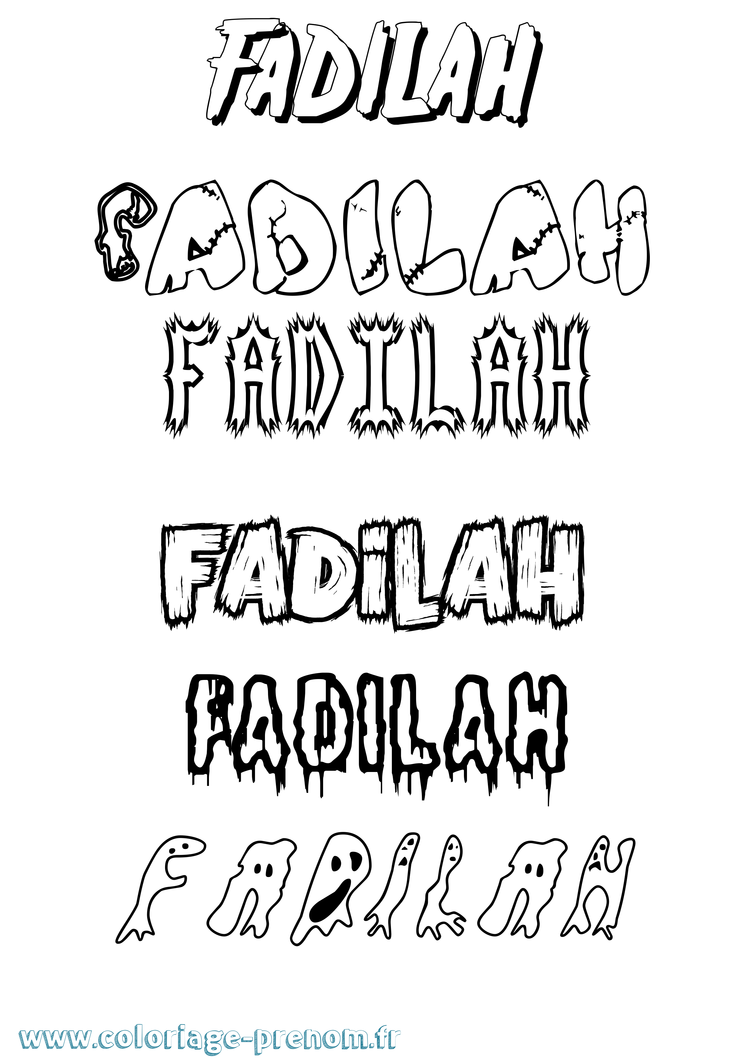 Coloriage prénom Fadilah Frisson