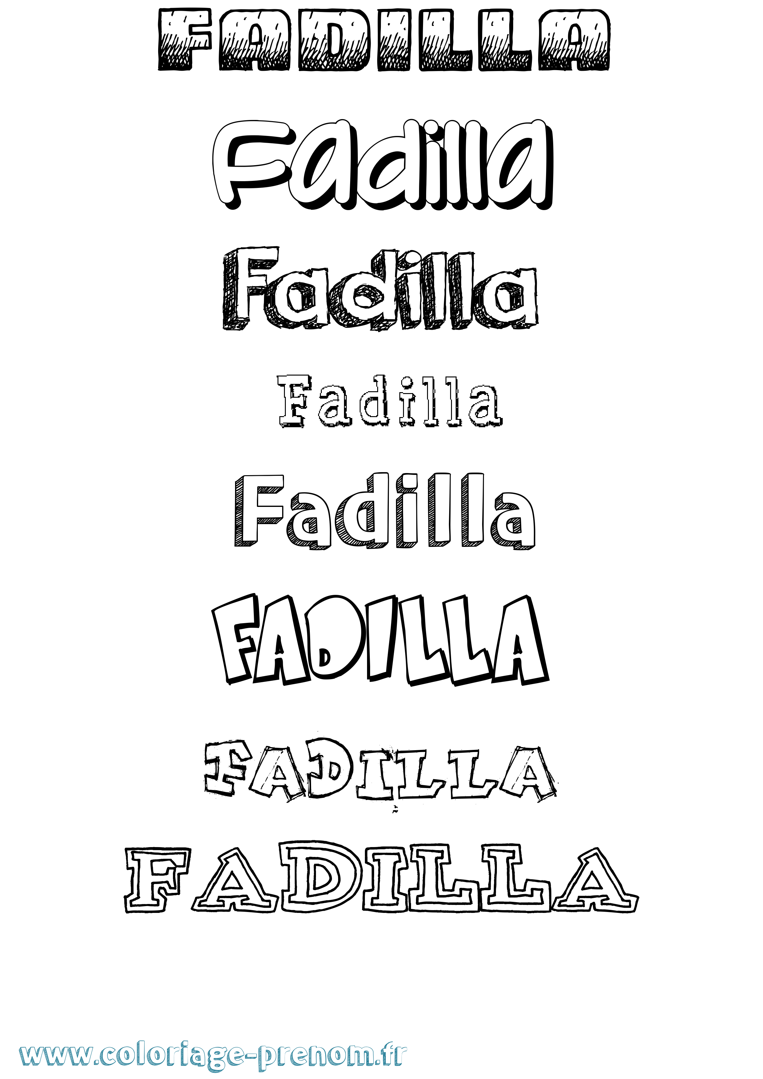 Coloriage Fadilla Dessiné Coloriage prénom Fadilla Dessiné