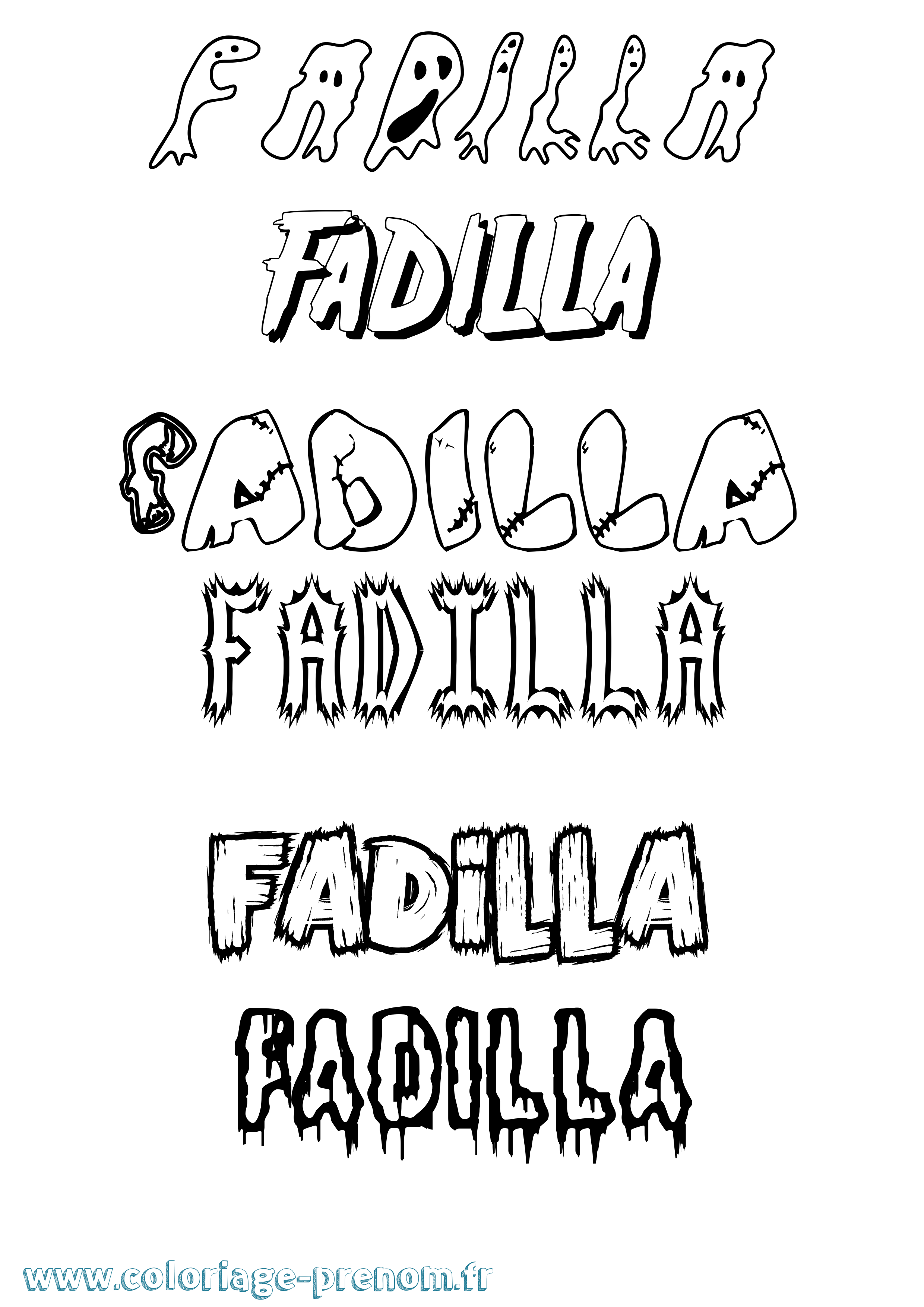Coloriage Fadilla Frisson Coloriage prénom Fadilla Frisson