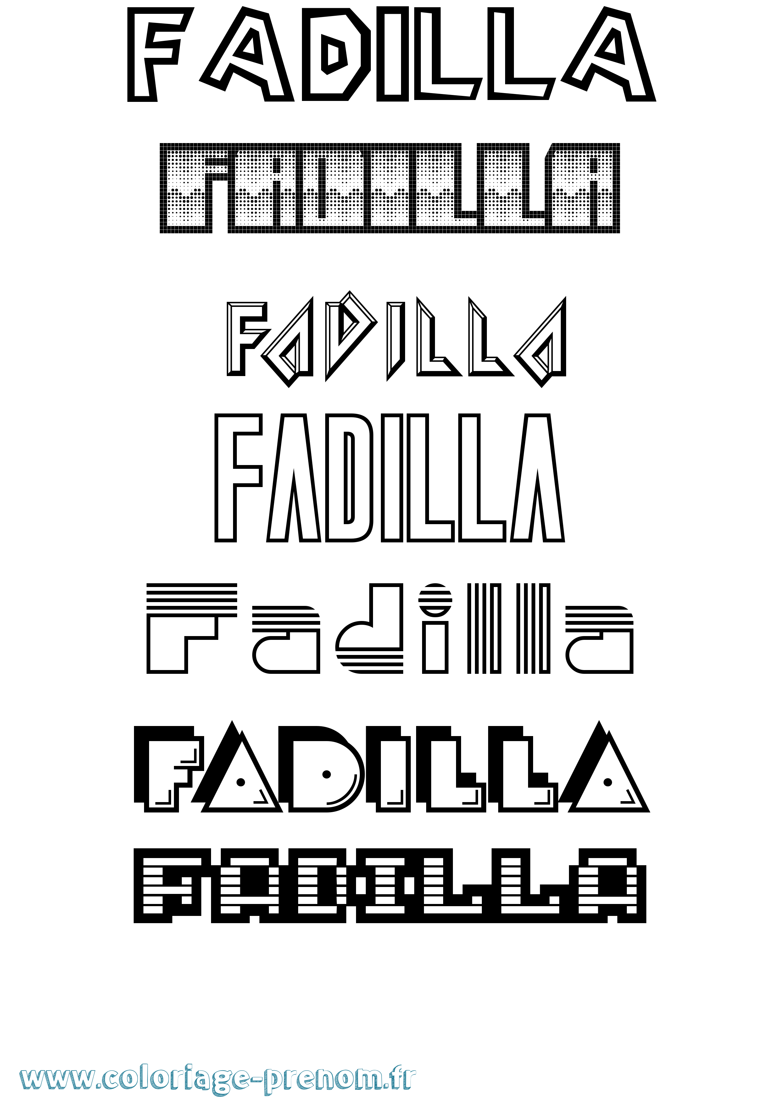 Coloriage Fadilla Jeux Vidéos Coloriage prénom Fadilla Jeux Vidéos