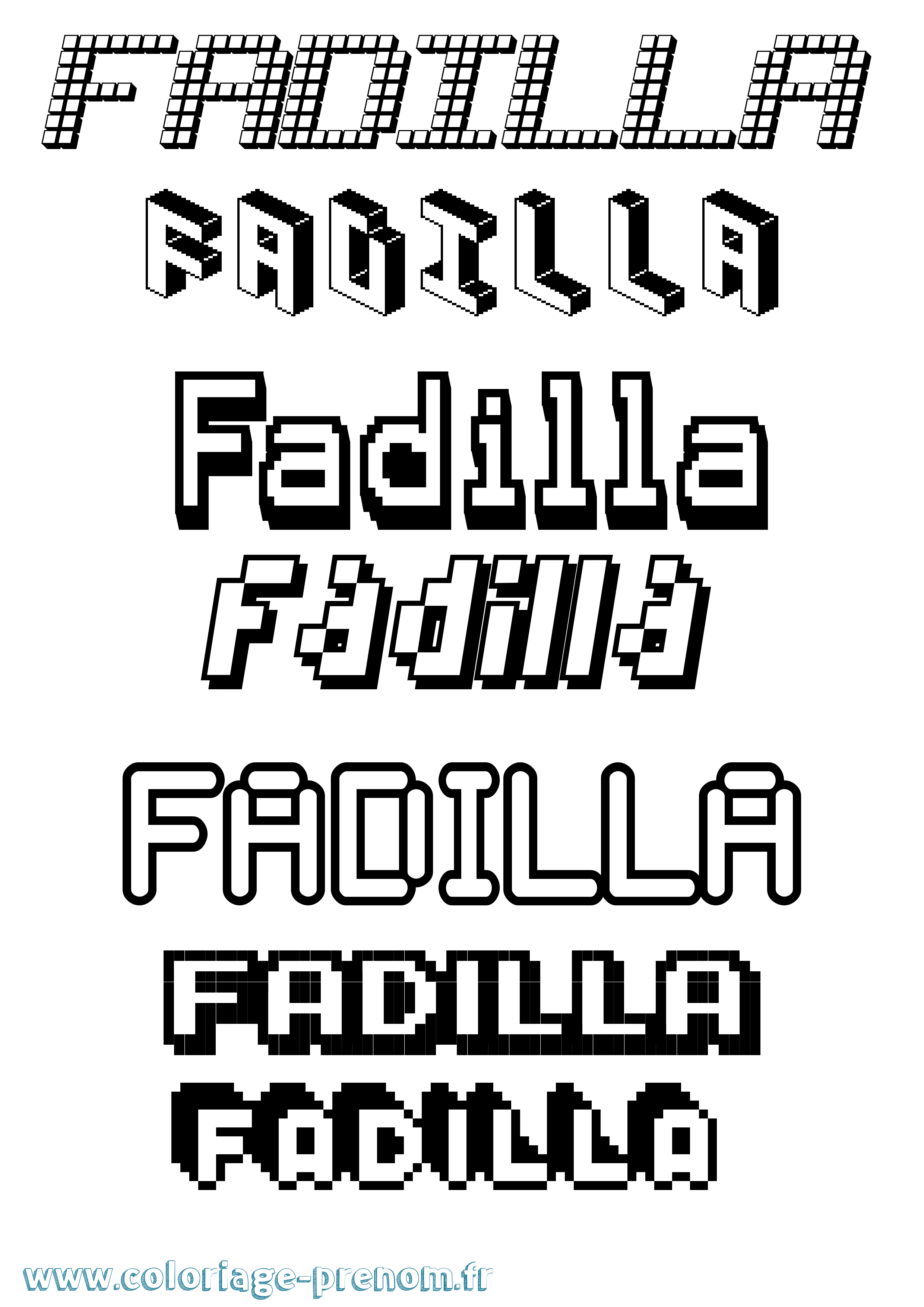 Coloriage Fadilla Pixel Coloriage prénom Fadilla Pixel