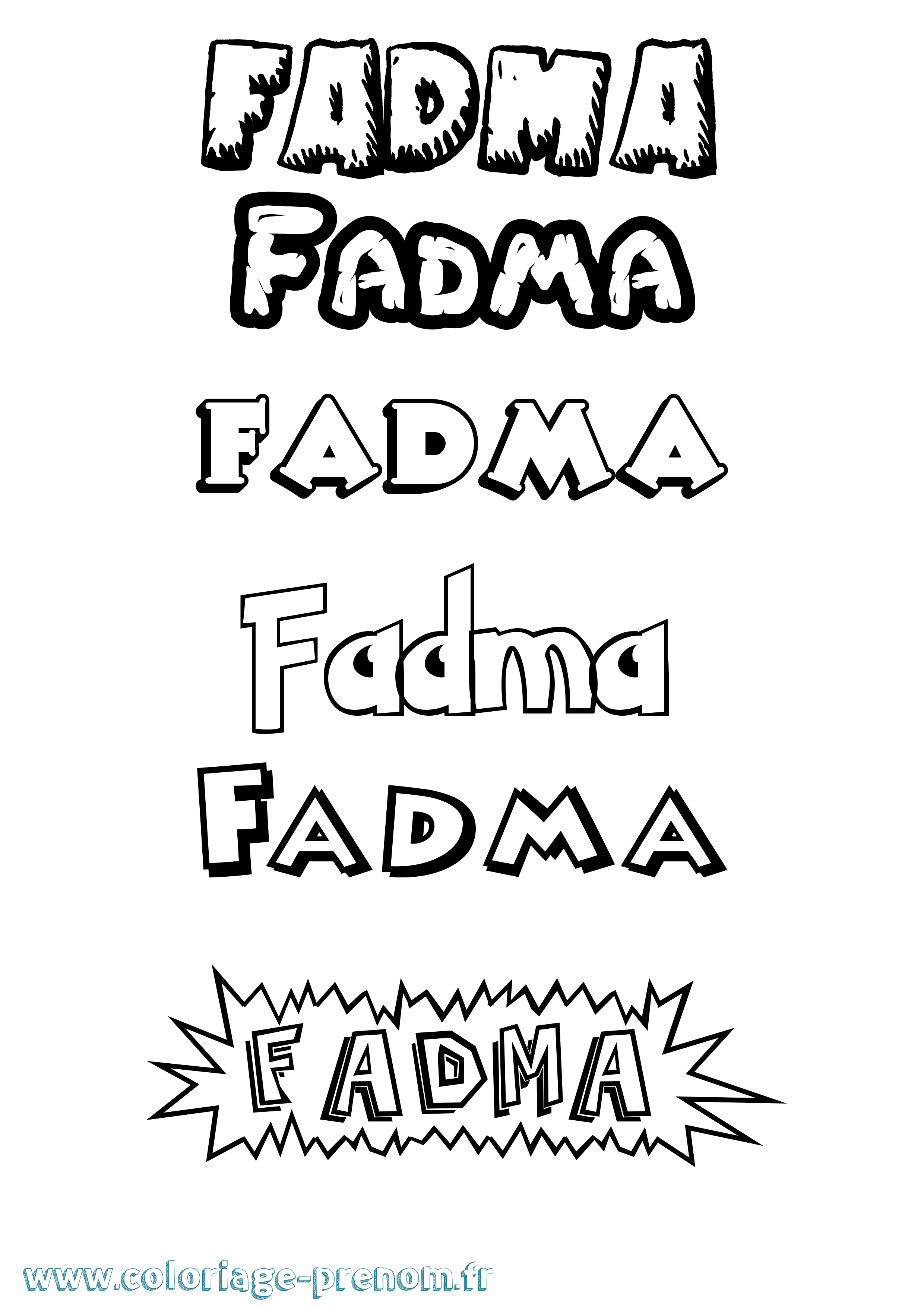 Coloriage prénom Fadma Dessin Animé