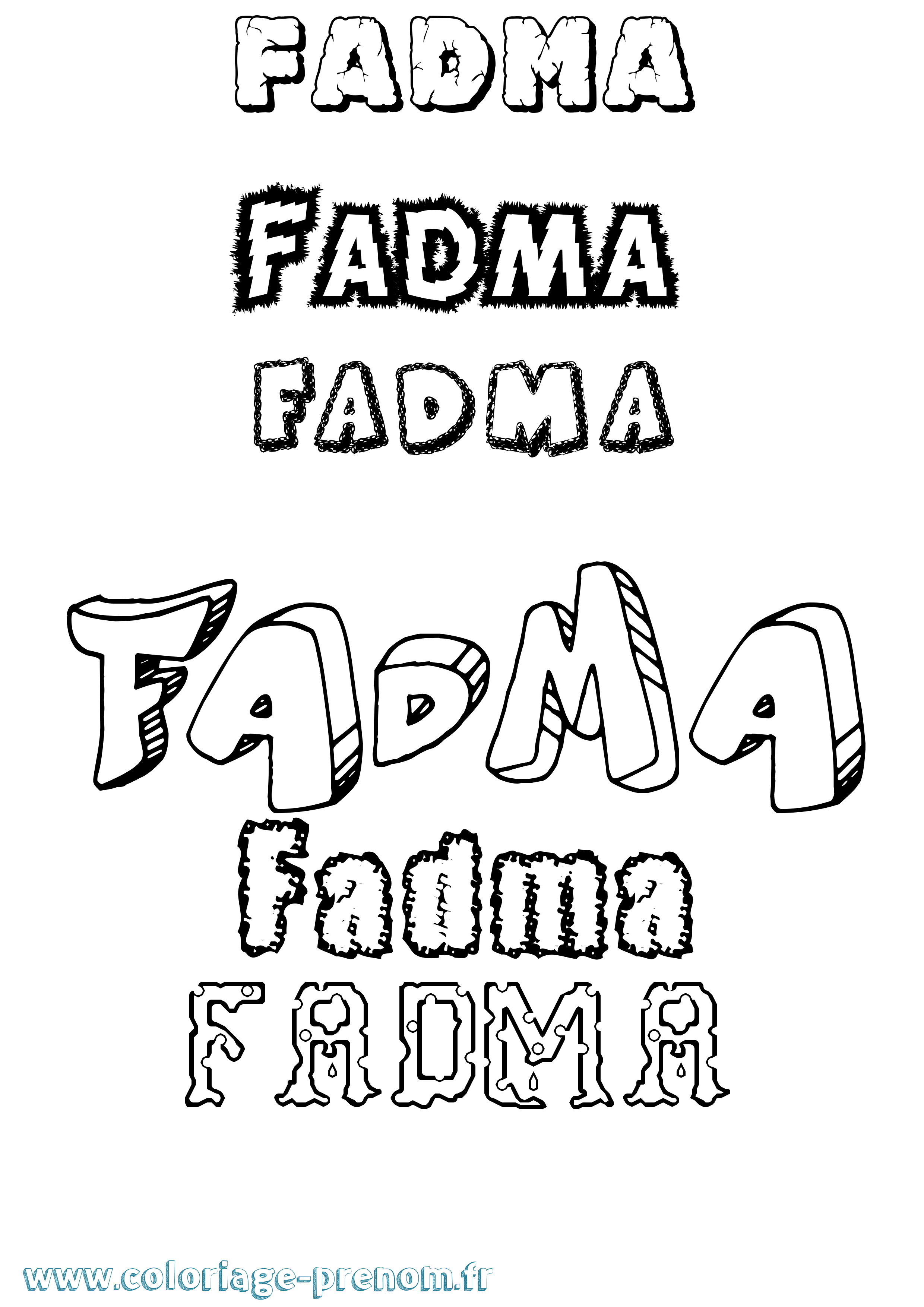 Coloriage prénom Fadma Destructuré