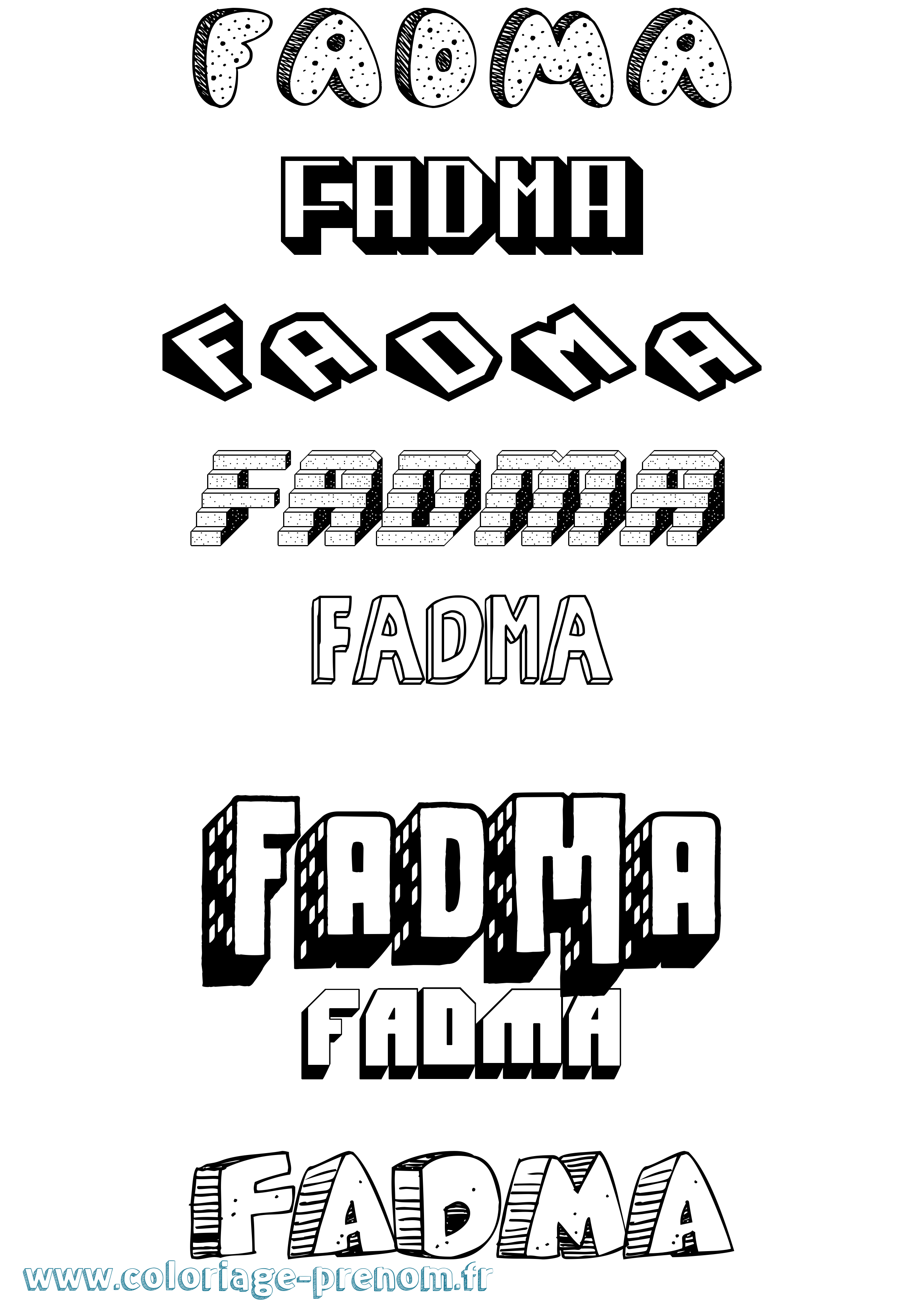 Coloriage prénom Fadma Effet 3D