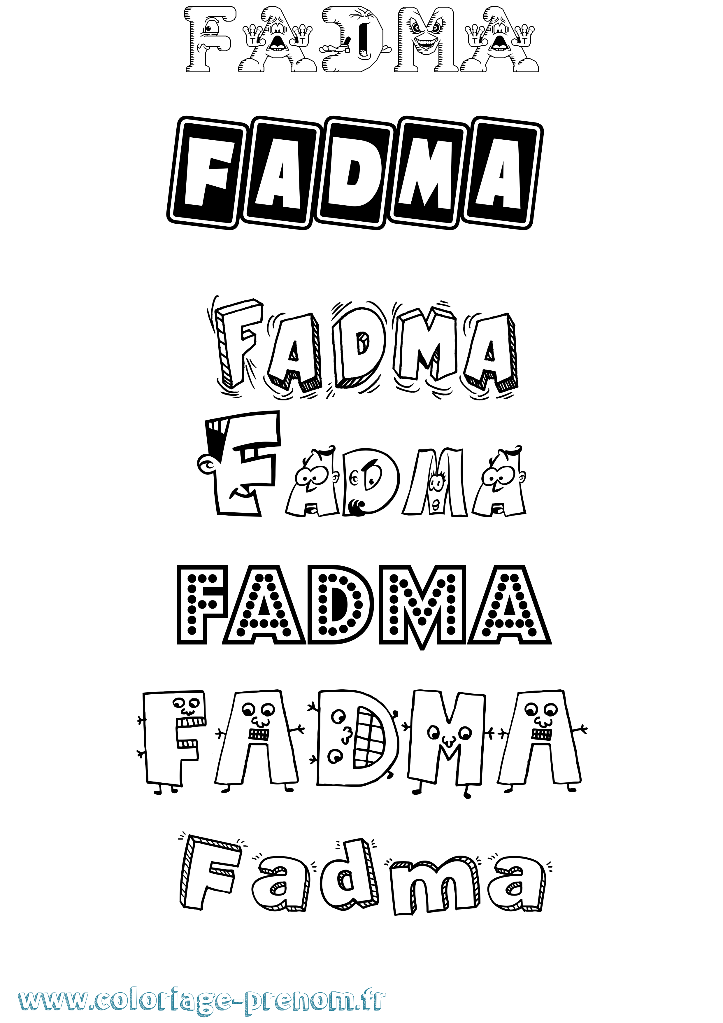 Coloriage prénom Fadma Fun