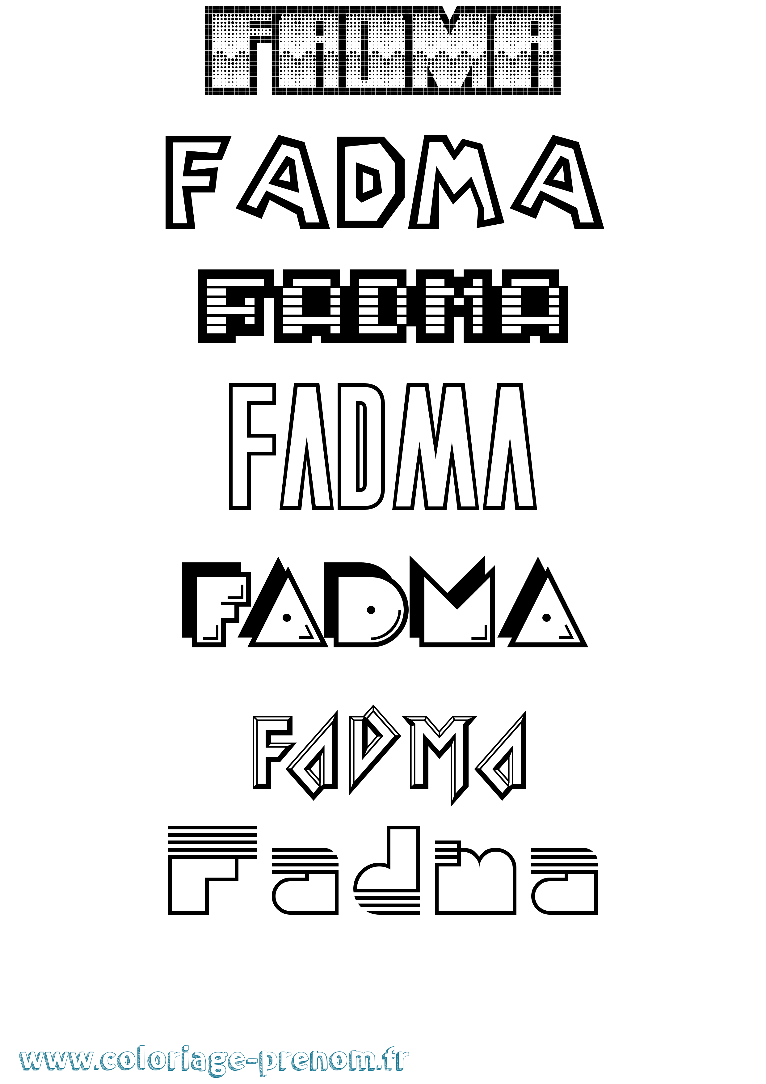 Coloriage prénom Fadma Jeux Vidéos