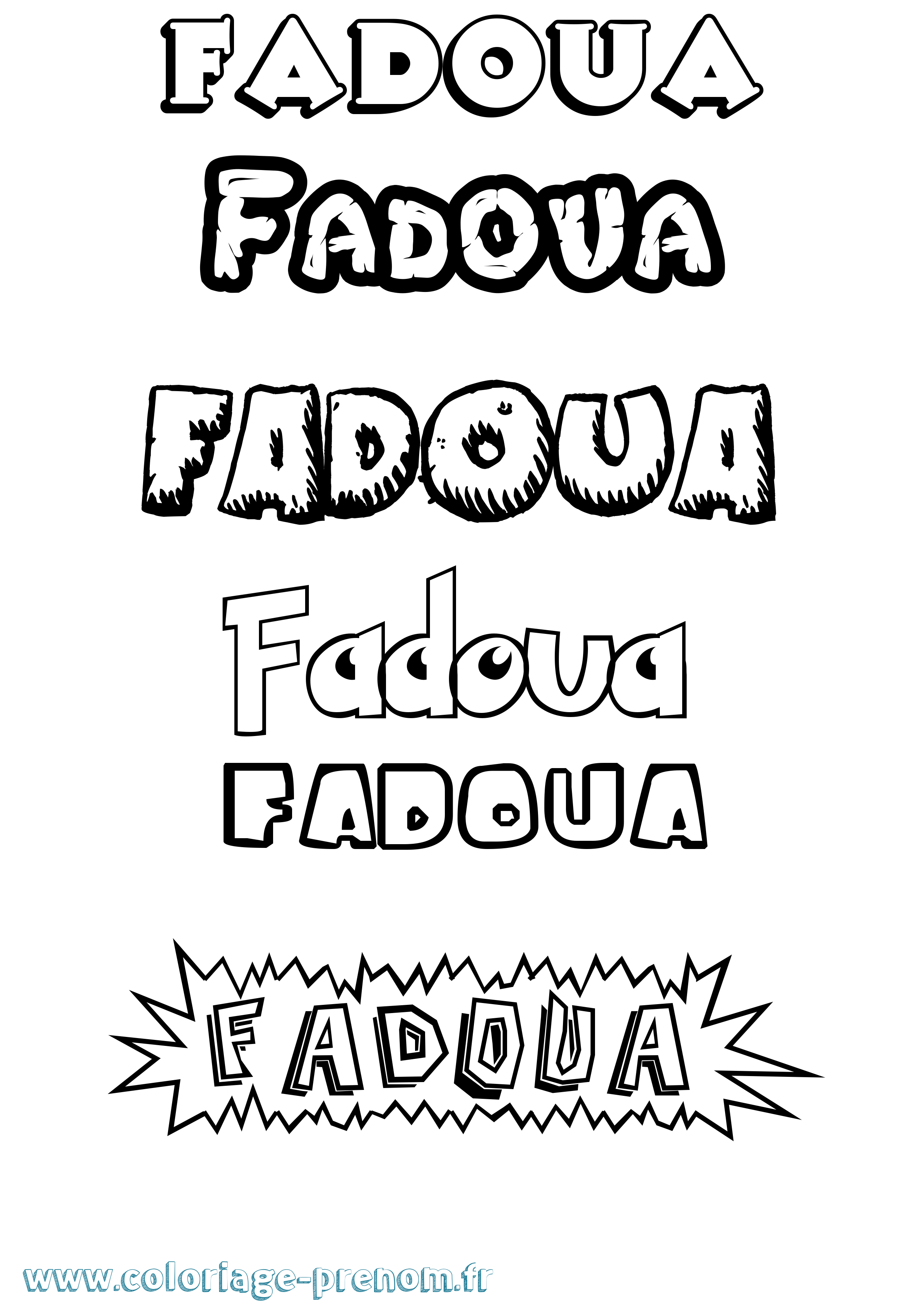 Coloriage Fadoua Dessin Animé Coloriage prénom Fadoua Dessin Animé