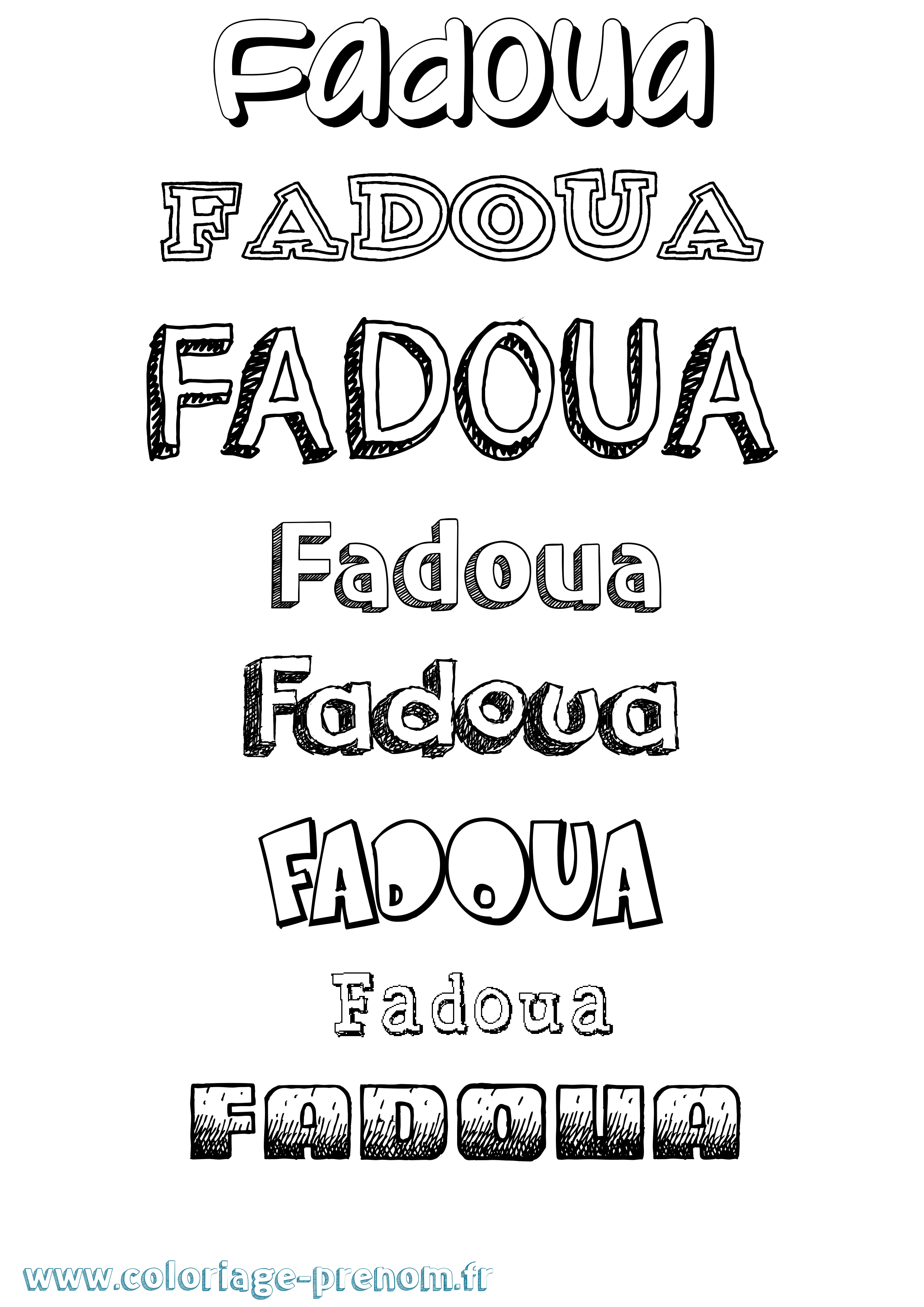 Coloriage Fadoua Dessiné Coloriage prénom Fadoua Dessiné