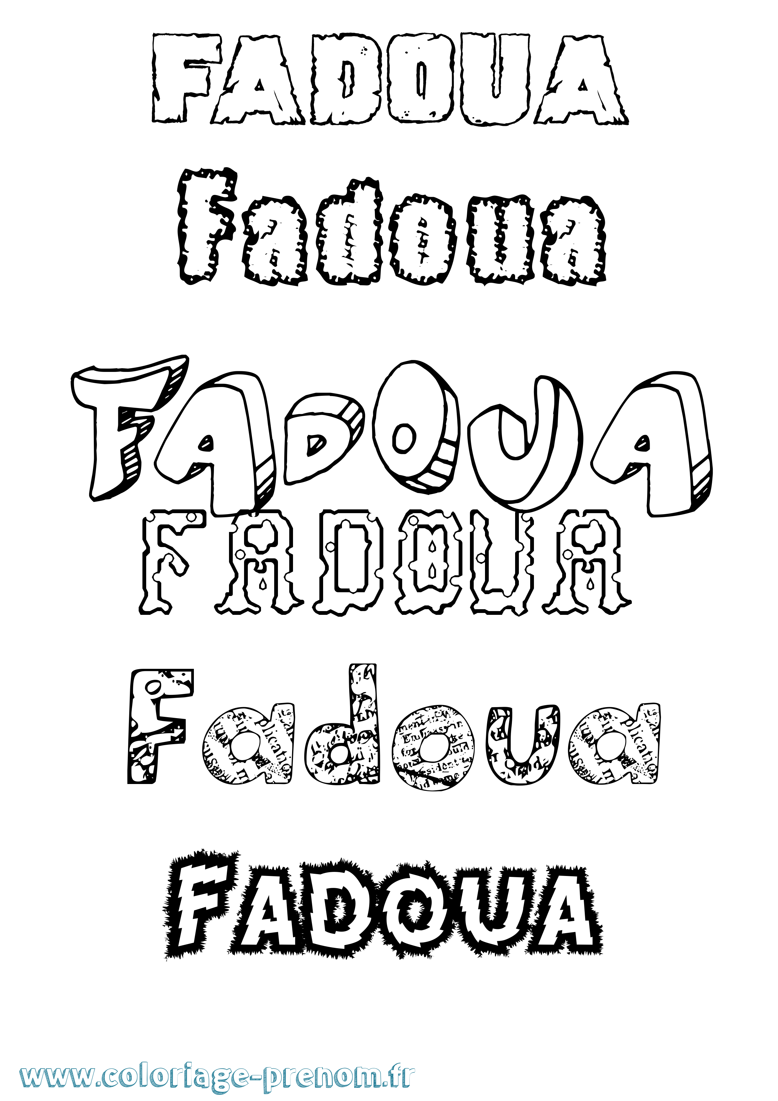 Coloriage Fadoua Destructuré Coloriage prénom Fadoua Destructuré