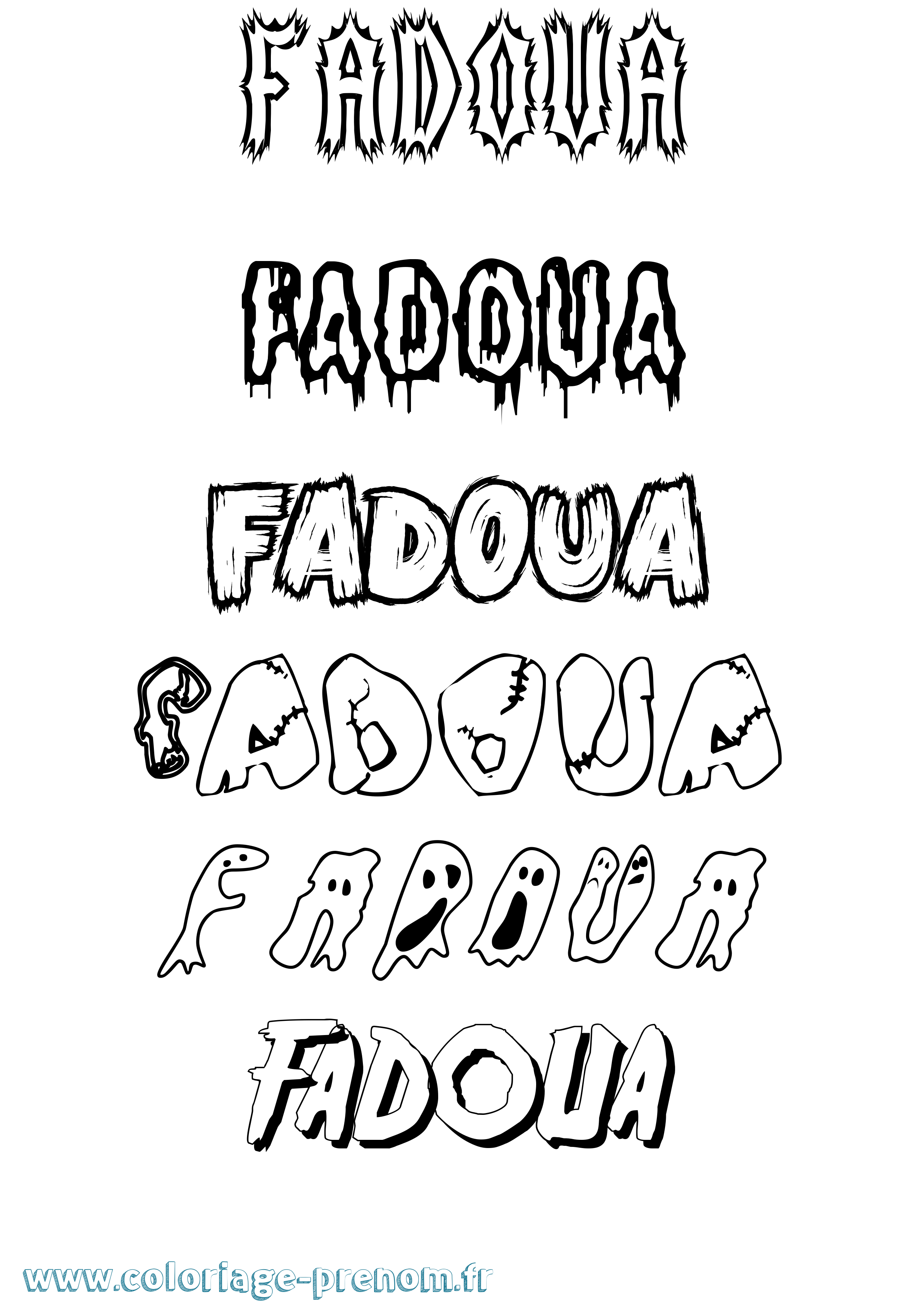 Coloriage Fadoua Frisson Coloriage prénom Fadoua Frisson