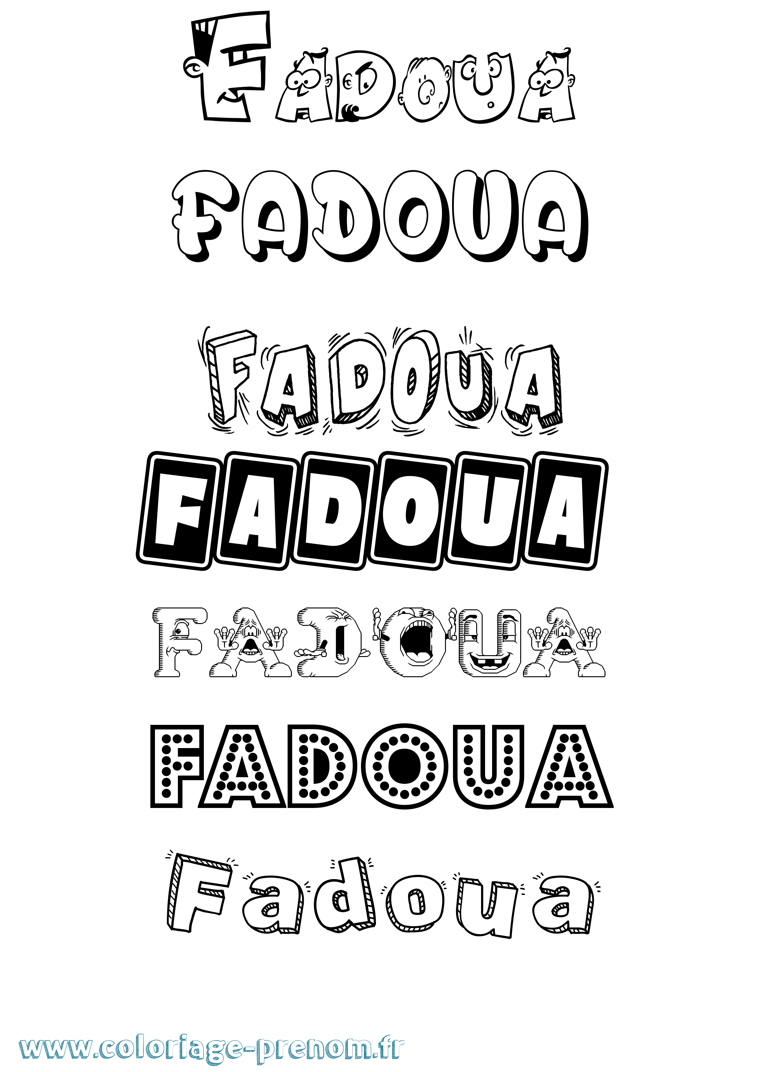 Coloriage Fadoua Fun Coloriage prénom Fadoua Fun