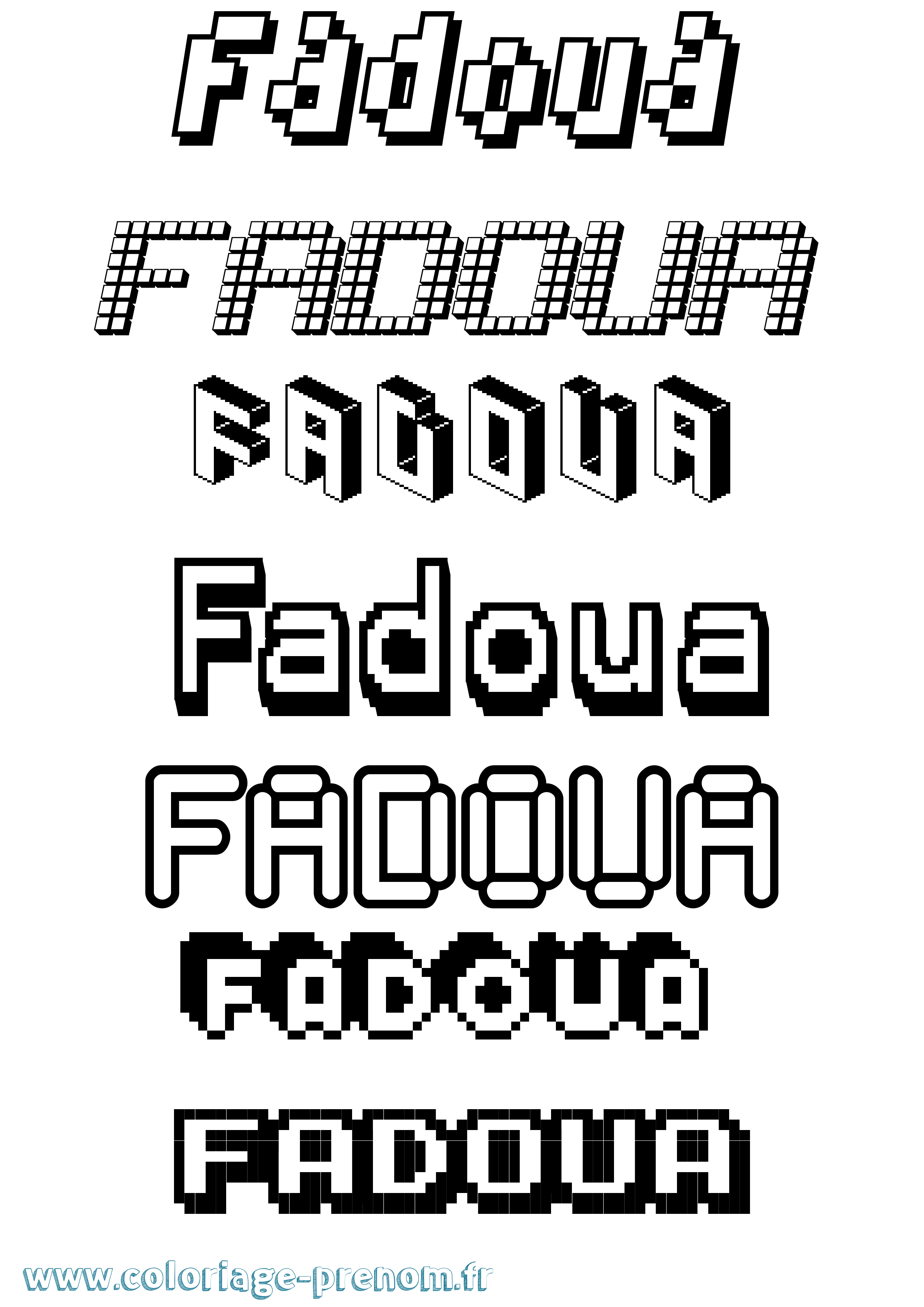 Coloriage Fadoua Pixel Coloriage prénom Fadoua Pixel