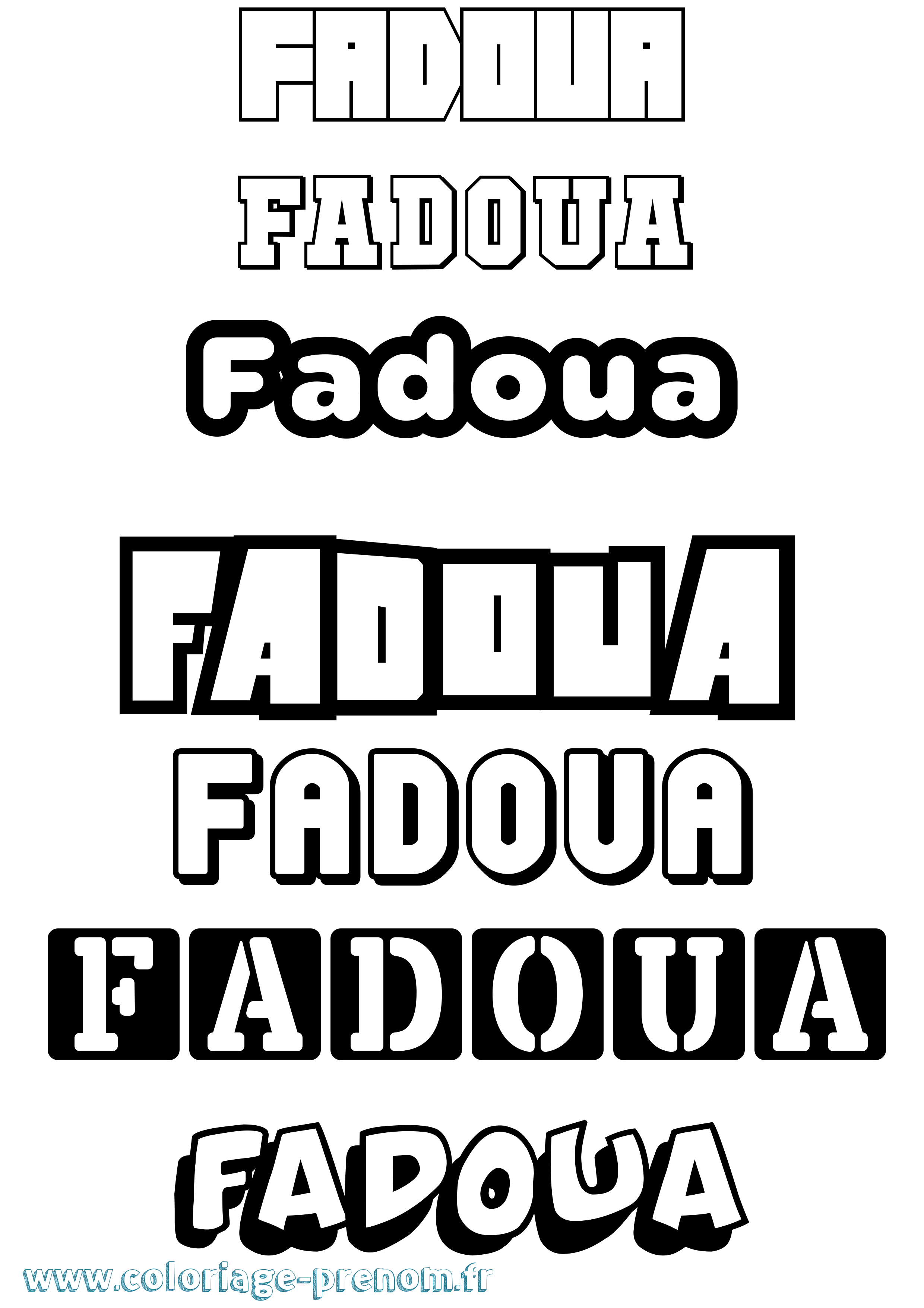 Coloriage Fadoua Simple Coloriage prénom Fadoua Simple