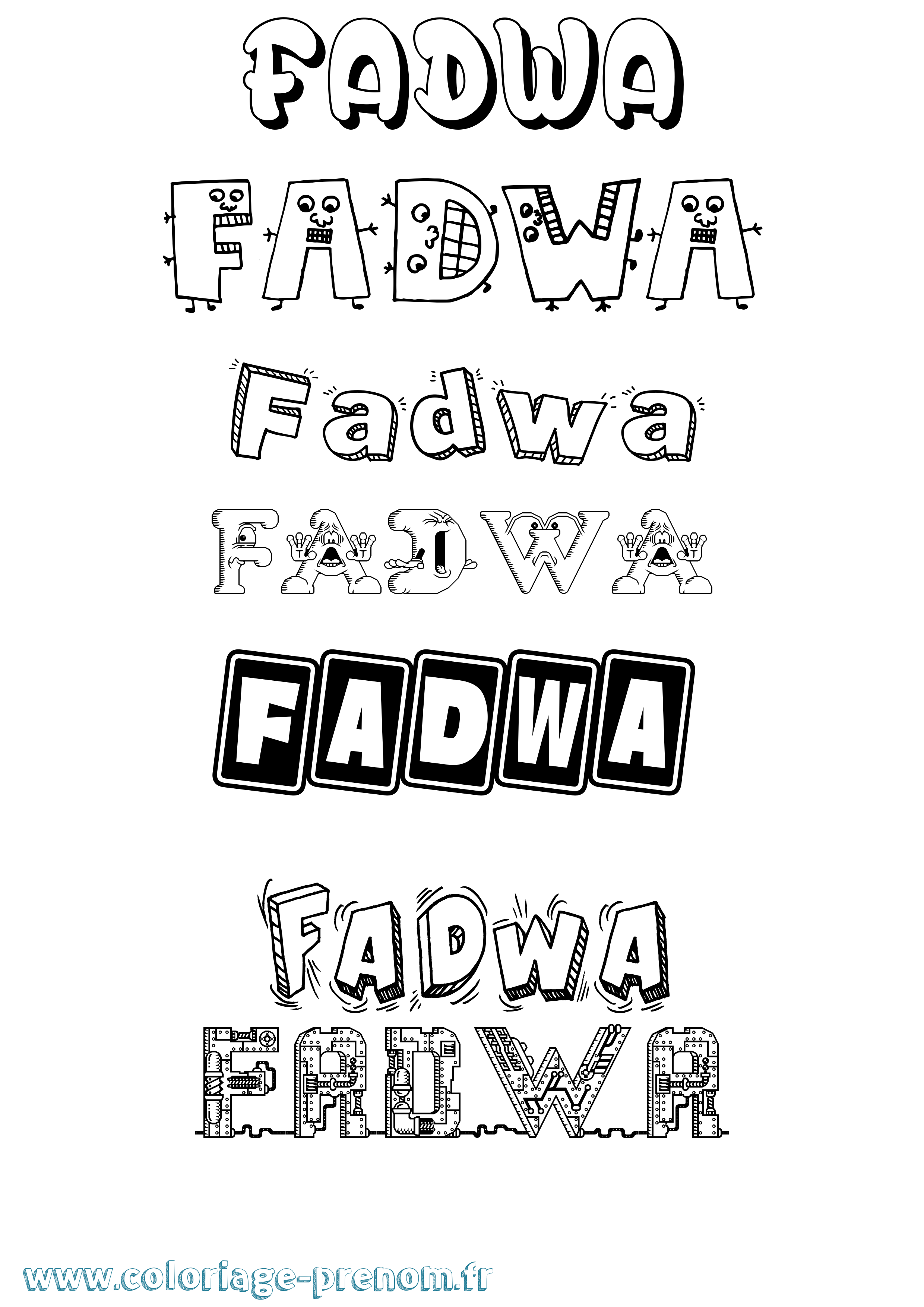 Coloriage Fadwa Fun Coloriage prénom Fadwa Fun
