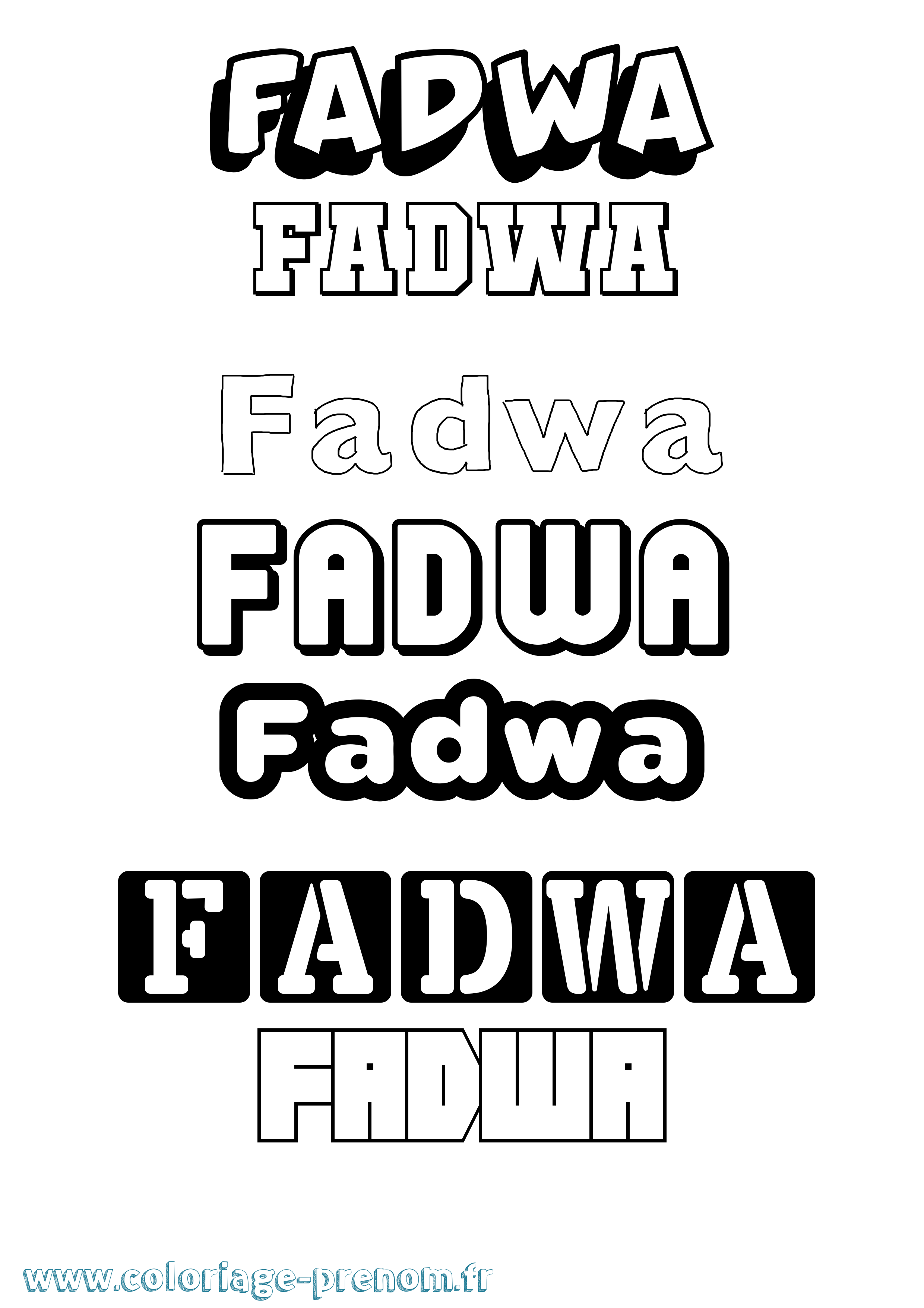 Coloriage Fadwa Simple Coloriage prénom Fadwa Simple