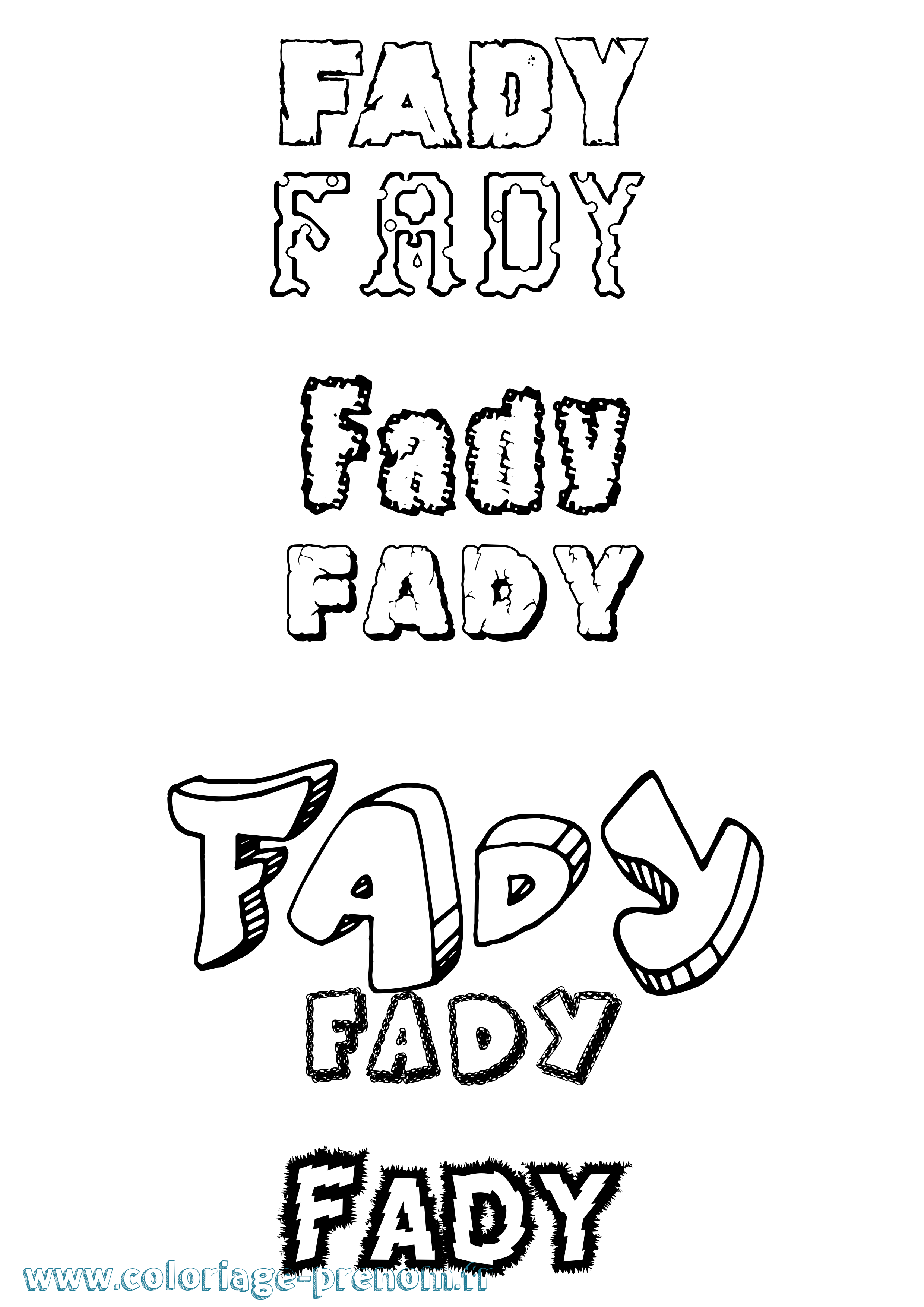 Coloriage prénom Fady