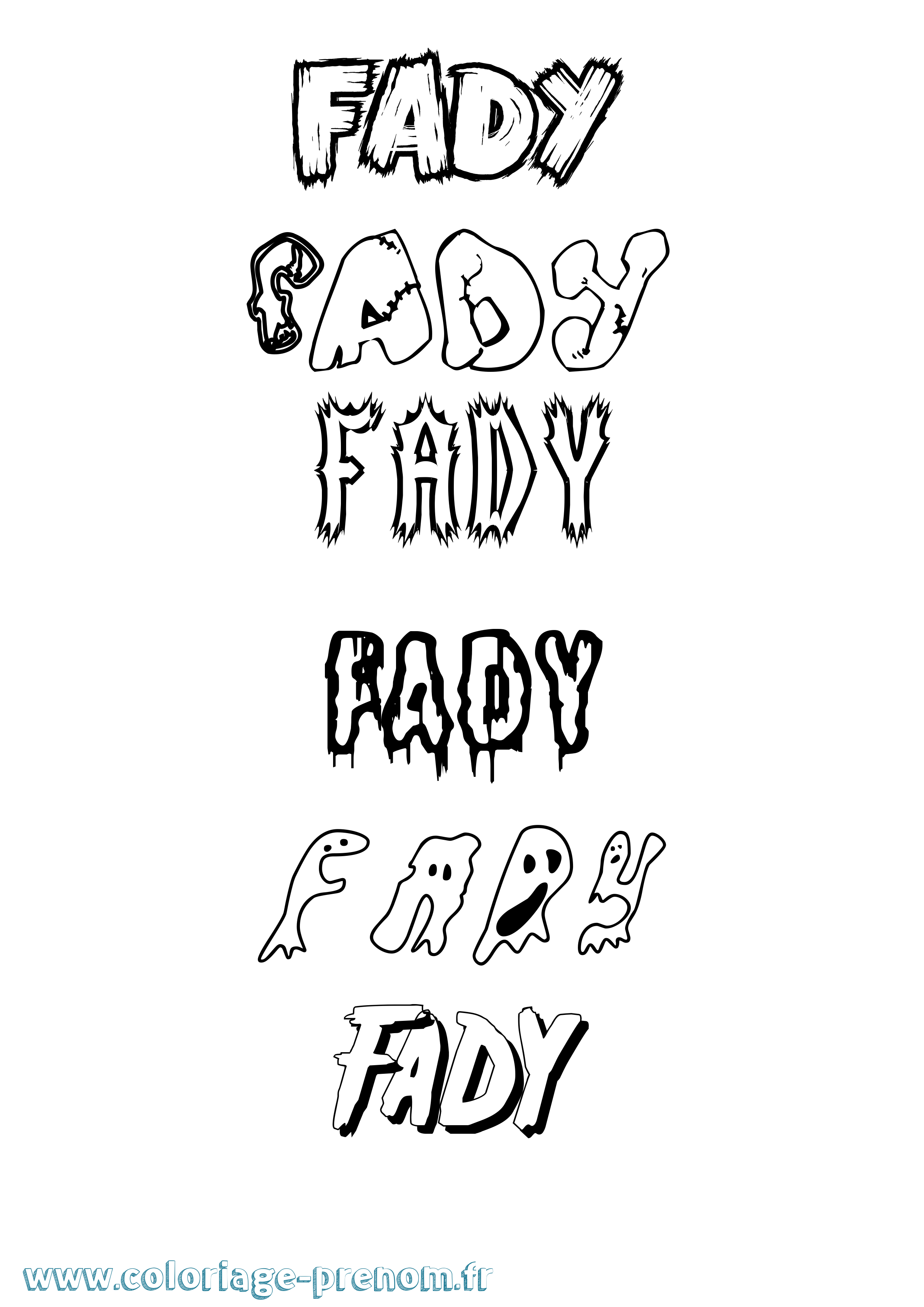 Coloriage prénom Fady