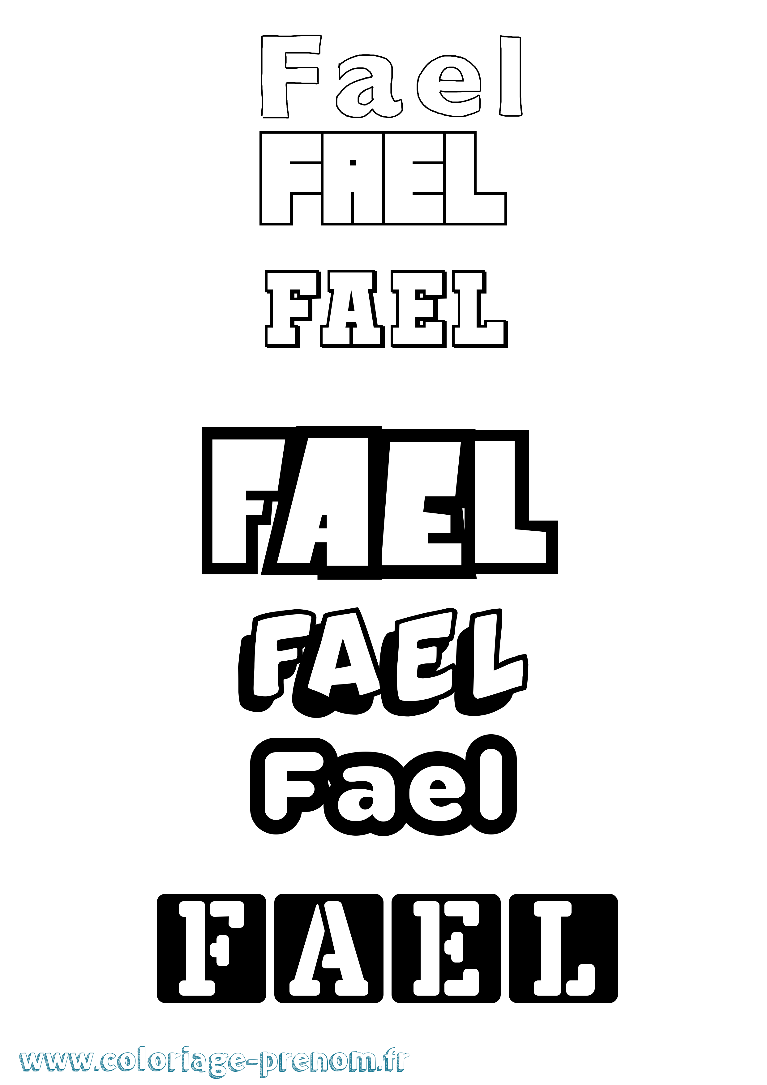 Coloriage Fael Simple Coloriage prénom Fael Simple