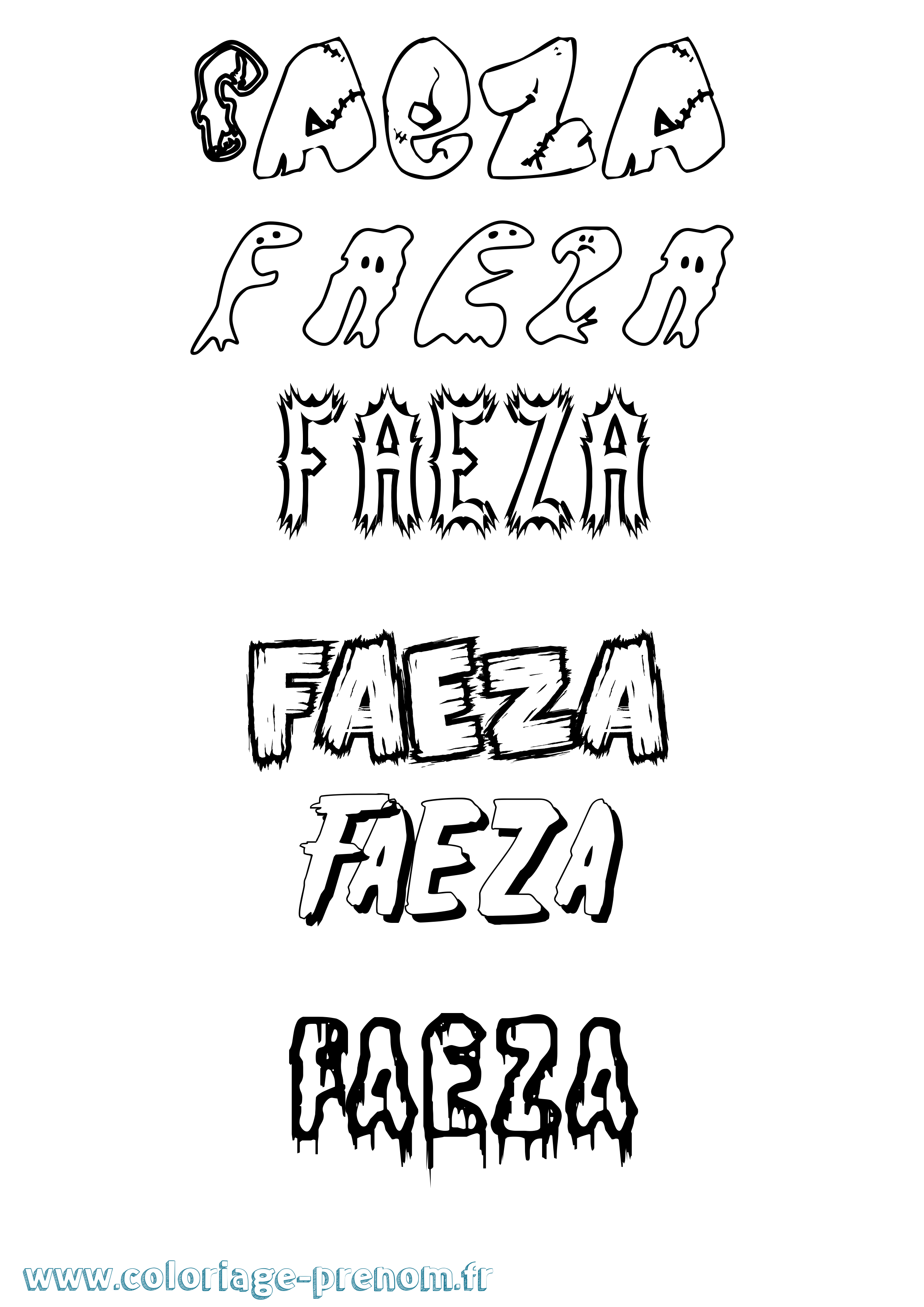 Coloriage Faeza Frisson Coloriage prénom Faeza Frisson