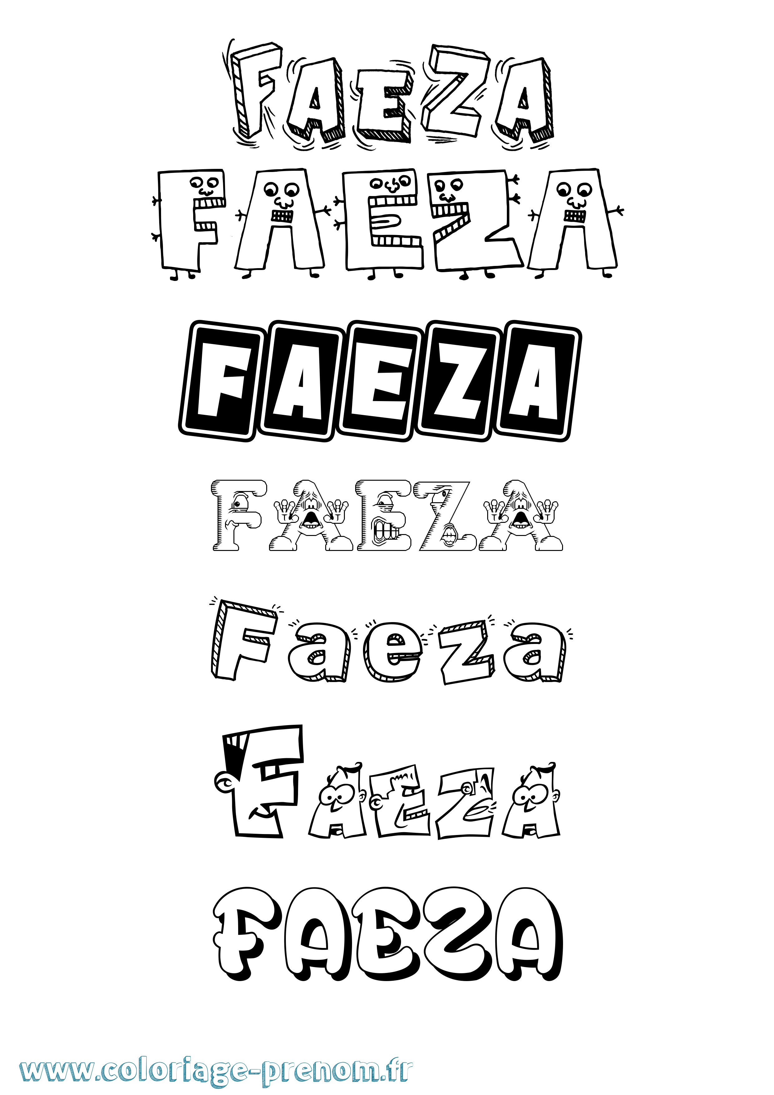 Coloriage Faeza Fun Coloriage prénom Faeza Fun