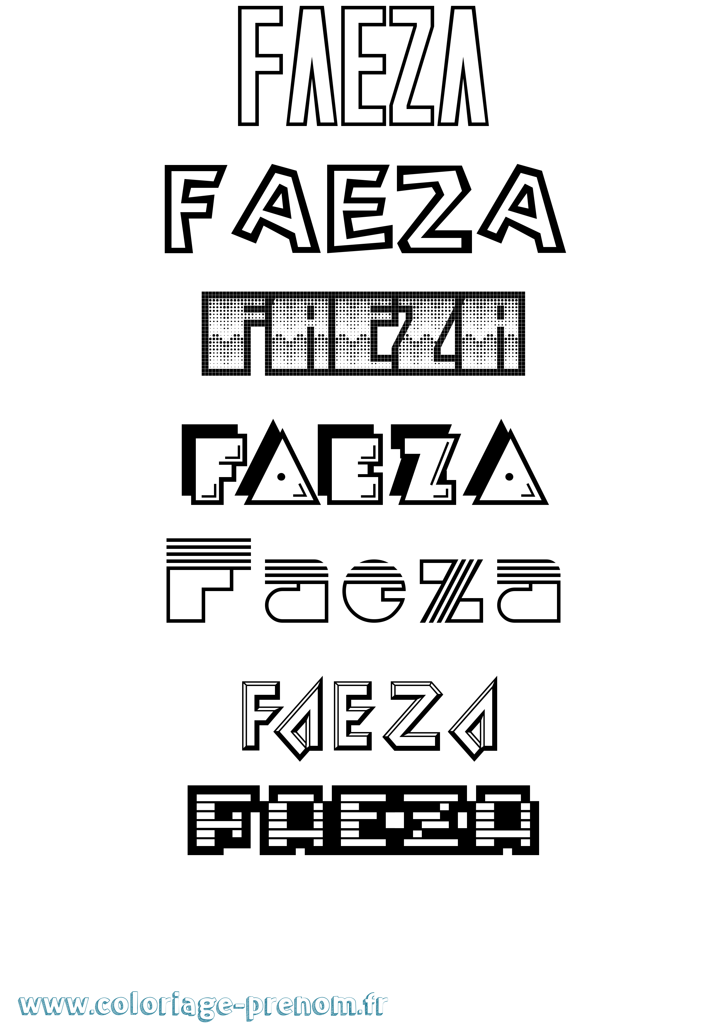 Coloriage Faeza Jeux Vidéos Coloriage prénom Faeza Jeux Vidéos