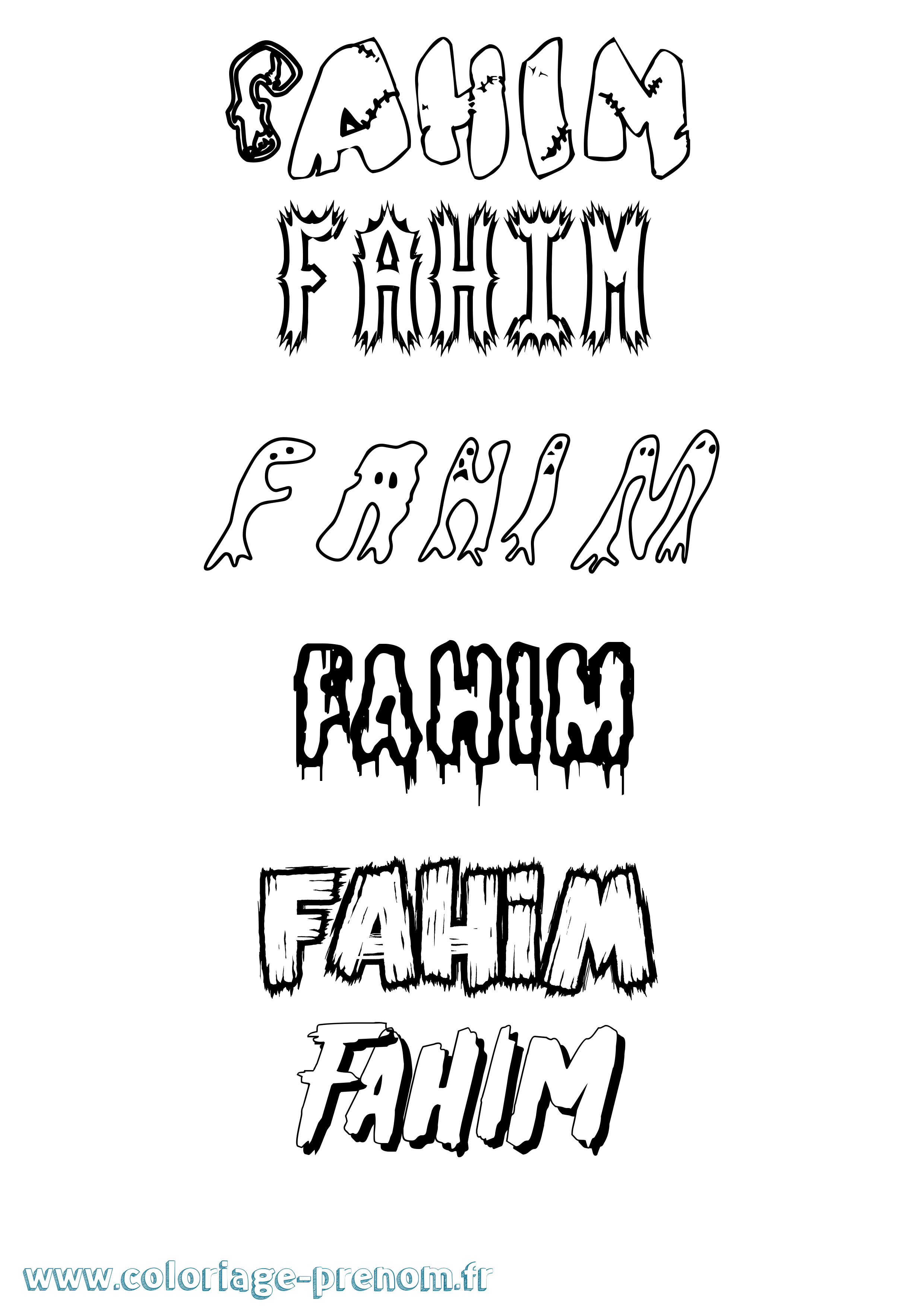 Coloriage prénom Fahim Frisson