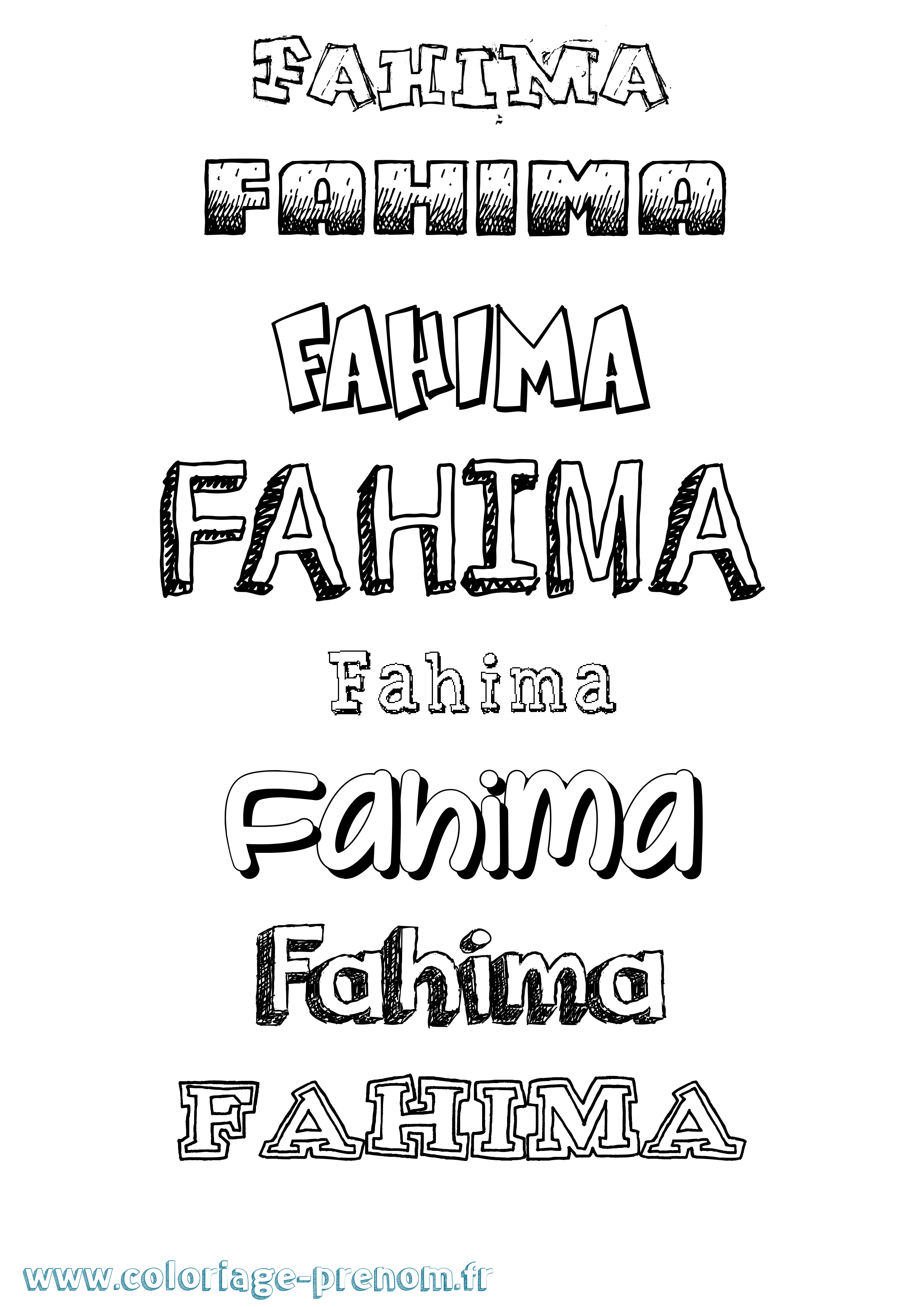 Coloriage prénom Fahima Dessiné