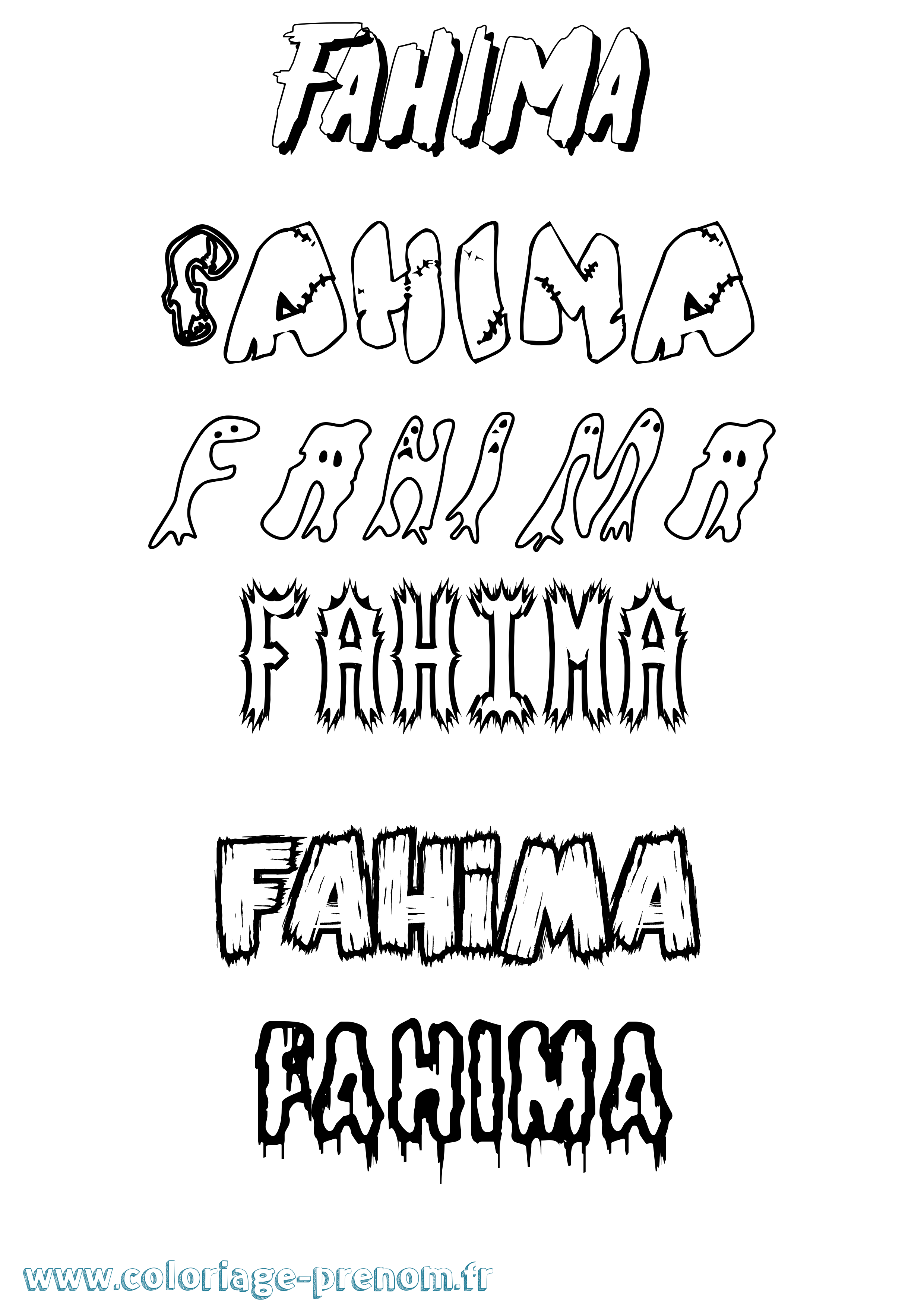 Coloriage prénom Fahima Frisson